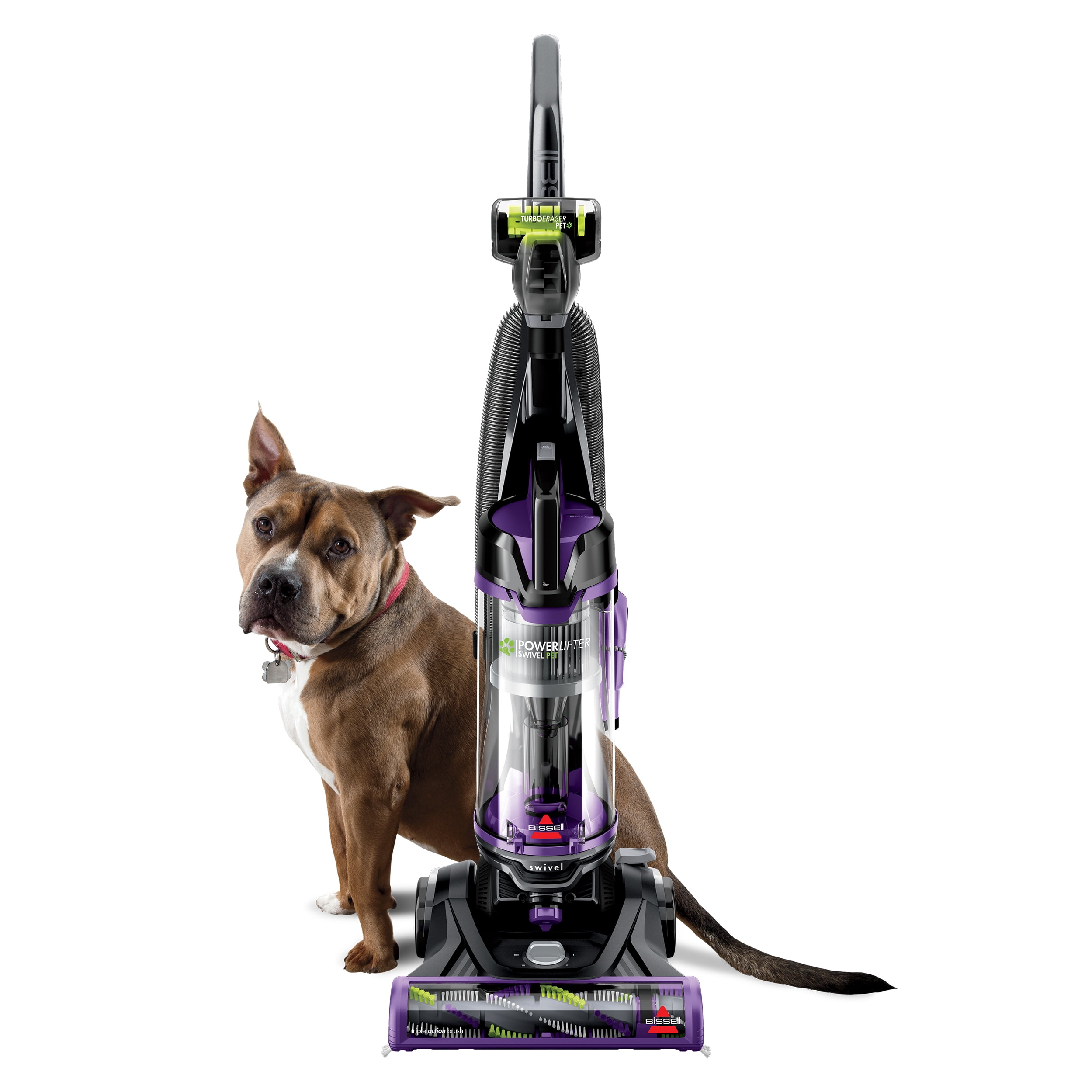 BISSELL PowerLifter Swivel Pet, Bagless, Upright Vacuum, Pet Friendly, Triple Action Brush Roll, Scatter Free Technology, Swivel Steering, Edge-to-Edge Cleaning, 2260, Black & Purple