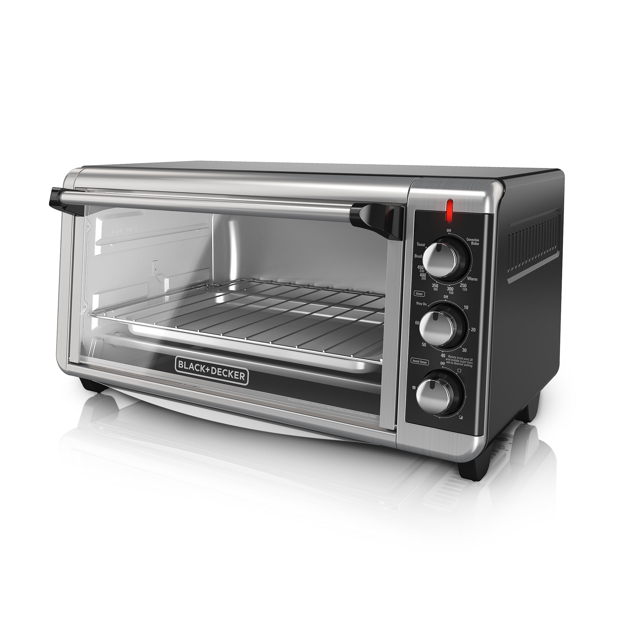 BLACK+DECKER 8 Slice Extra-Wide Stainless Steel Countertop Toaster Oven, TO3250XSB