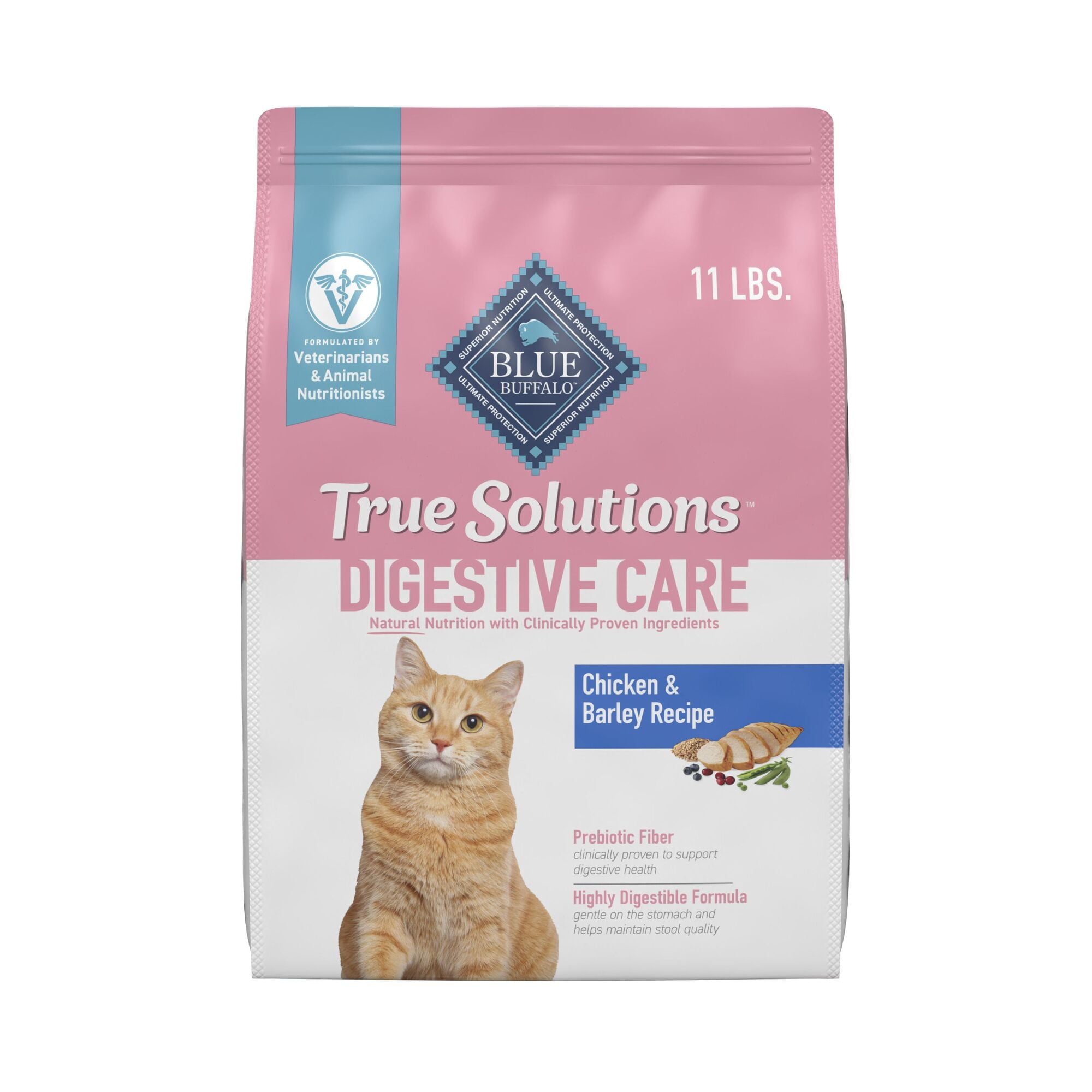 Blue Buffalo True Solutions Digestive Care Natural Dry Cat Food, Chicken, 11-lb. Bag
