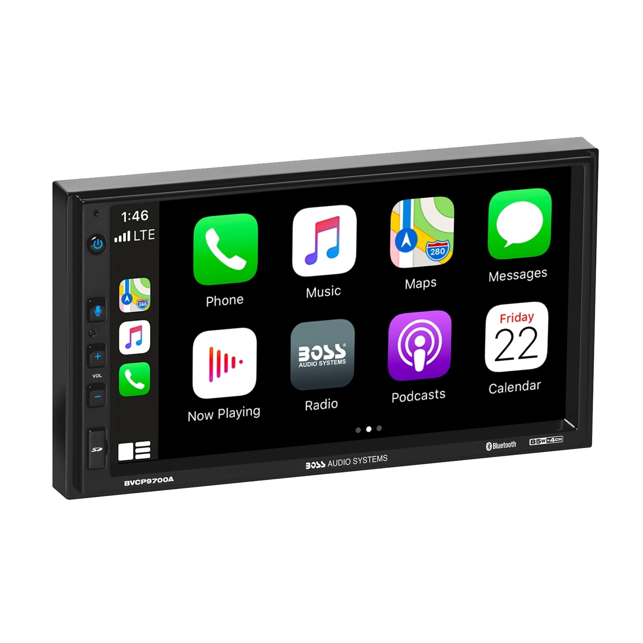 BOSS Audio Systems BVCP9700A Double Din Car Stereo with Apple Carplay & Android Auto, 7" Touchscreen Car Radio, Bluetooth, AM/FM Receiver, Double Din Radio, No CD/DVD, Multi-Color Illumination