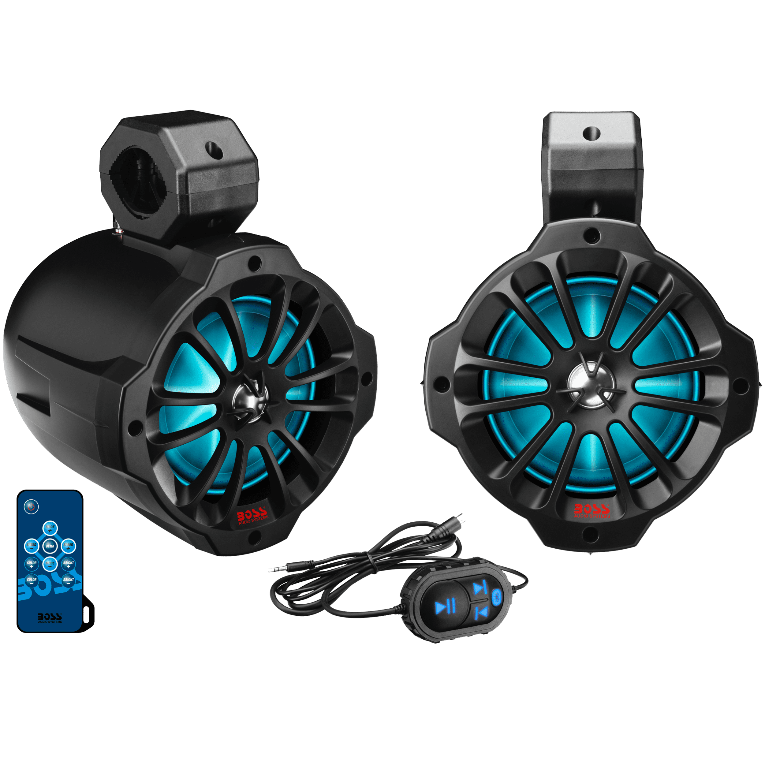 BOSS Audio Systems B62RGB ATV UTV Marine Waketower System – Amplified, 6.5 Inch Stereo Speakers, Full Range Audio, 2 Way, Bluetooth, Tweeters, RGB Illumination, IPX5 Rated Weatherproof, Sold