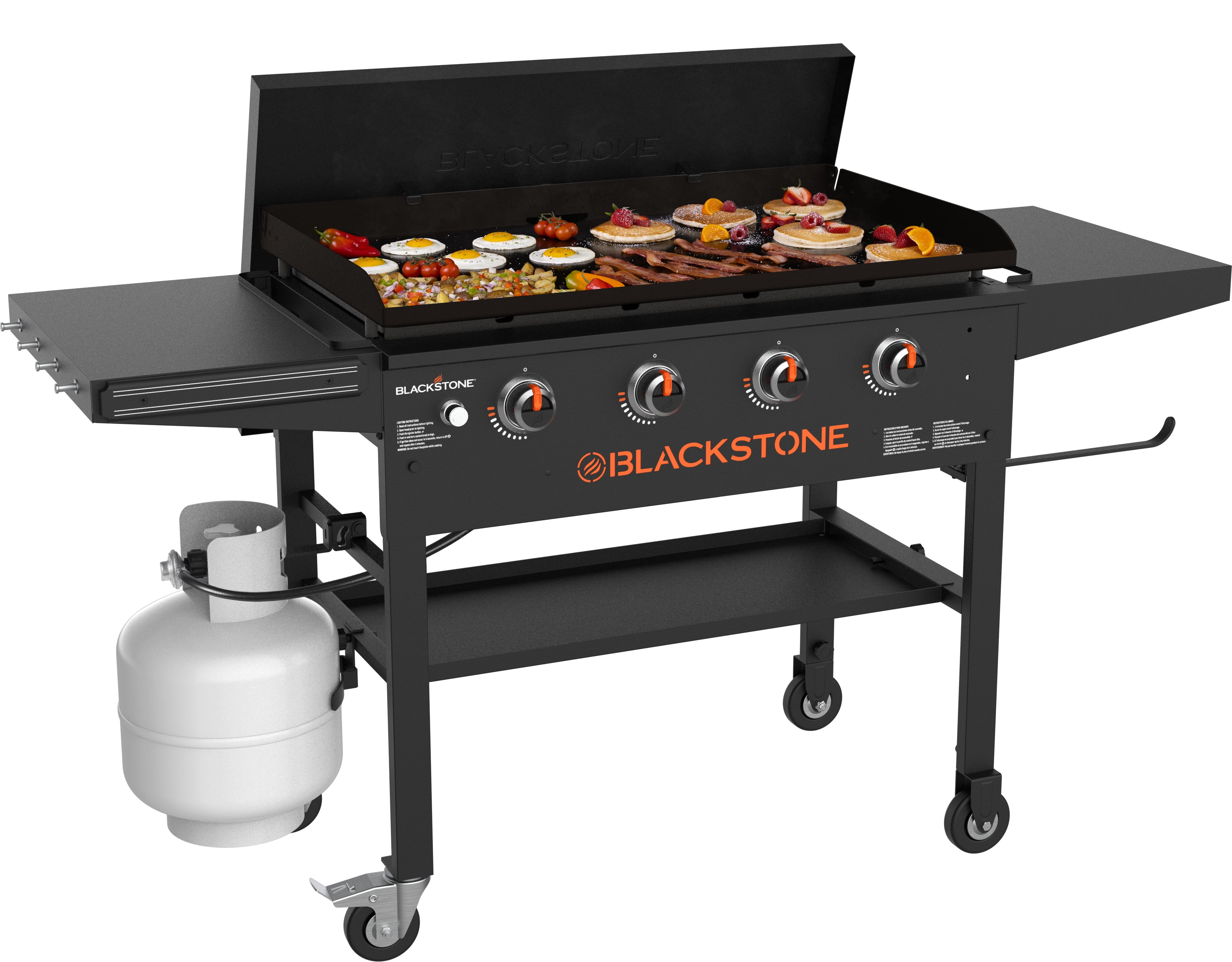 Blackstone Original Outdoor Griddle, 4-Burner 36" Flat Top Grill with Hard Cover, Black