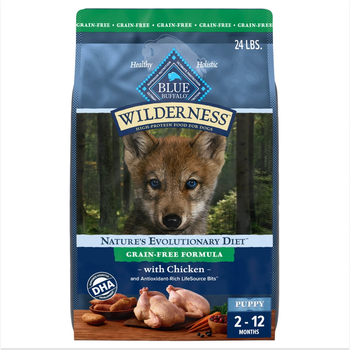 Blue Buffalo Wilderness High-Protein Grain-Free, Puppy Dry Dog Food, Chicken, 24-lb Bag