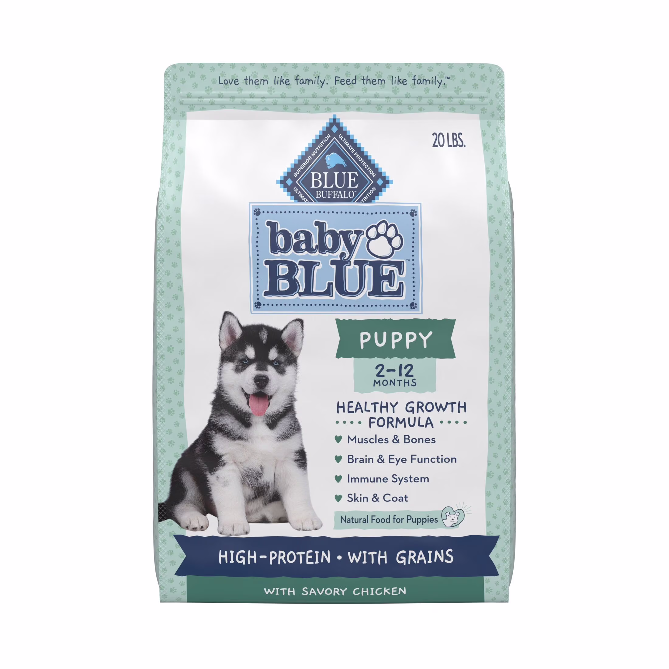 Blue Buffalo Baby BLUE Healthy Growth Puppy Dry Food, High-Protein Chicken, 20-lb Bag