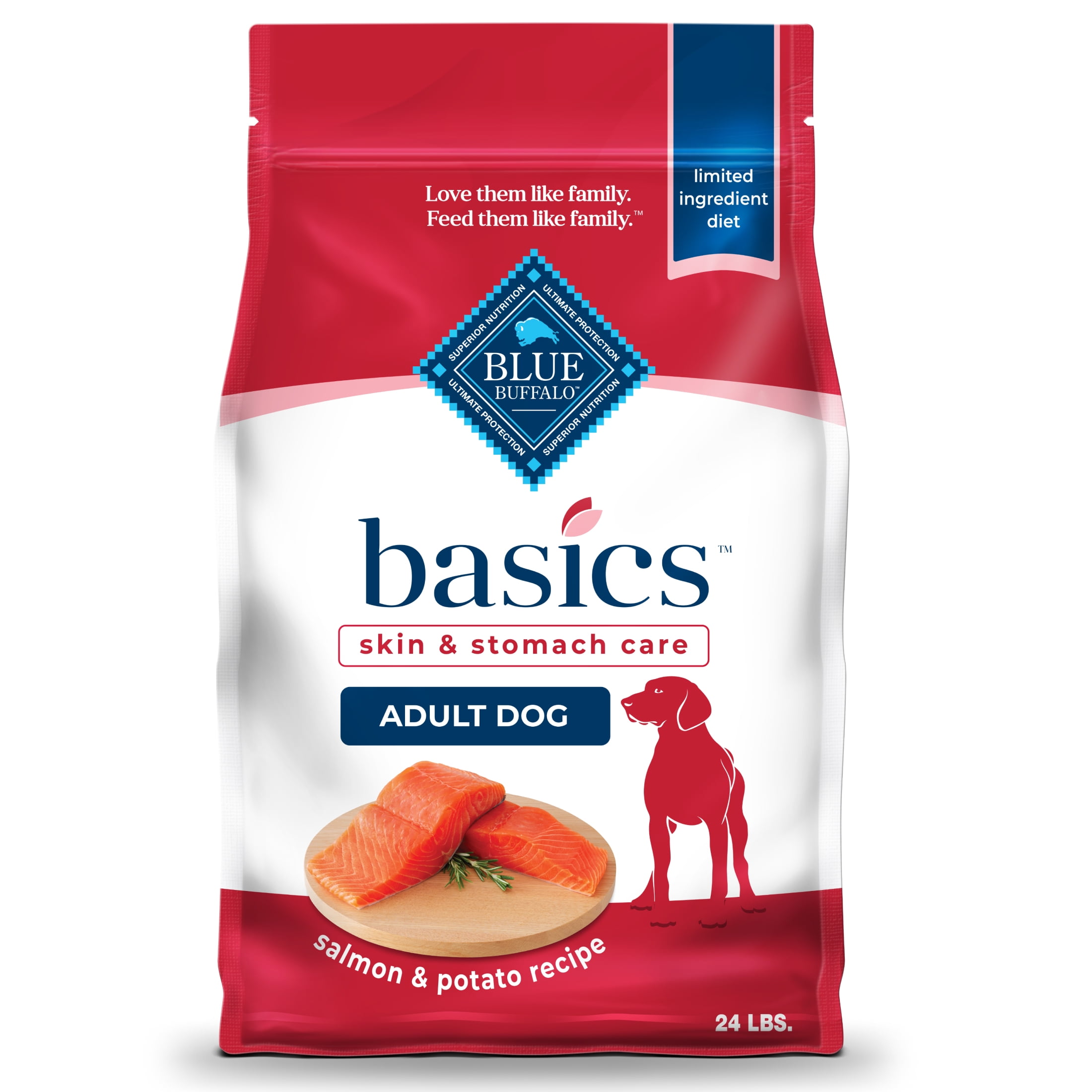 Blue Buffalo Basics Adult Dry Dog Food, Limited Ingredient Diet, Salmon, 24 lbs.