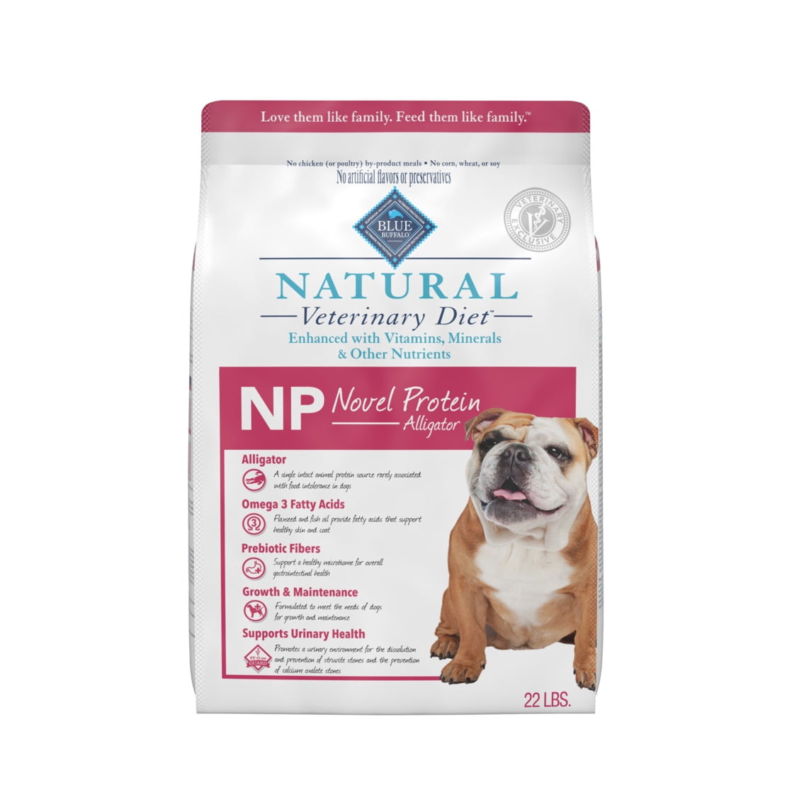 Blue Buffalo Natural Veterinary Diet NP Novel Protein Dry Dog Food, Alligator, 22-lb. Bag