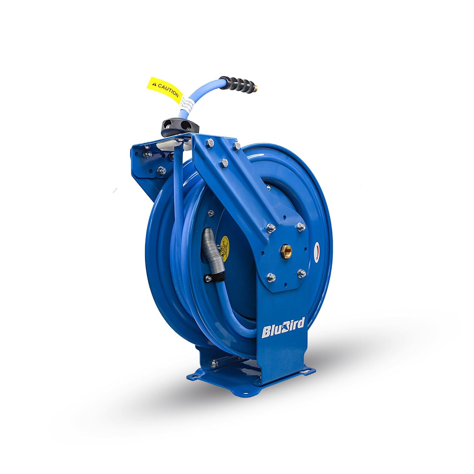 BluBird 3/8" Retractable Air Hose Reel, 300 PSI Rubber Hose, Heavy-Duty Steel Construction, Wall/Ceiling Mount