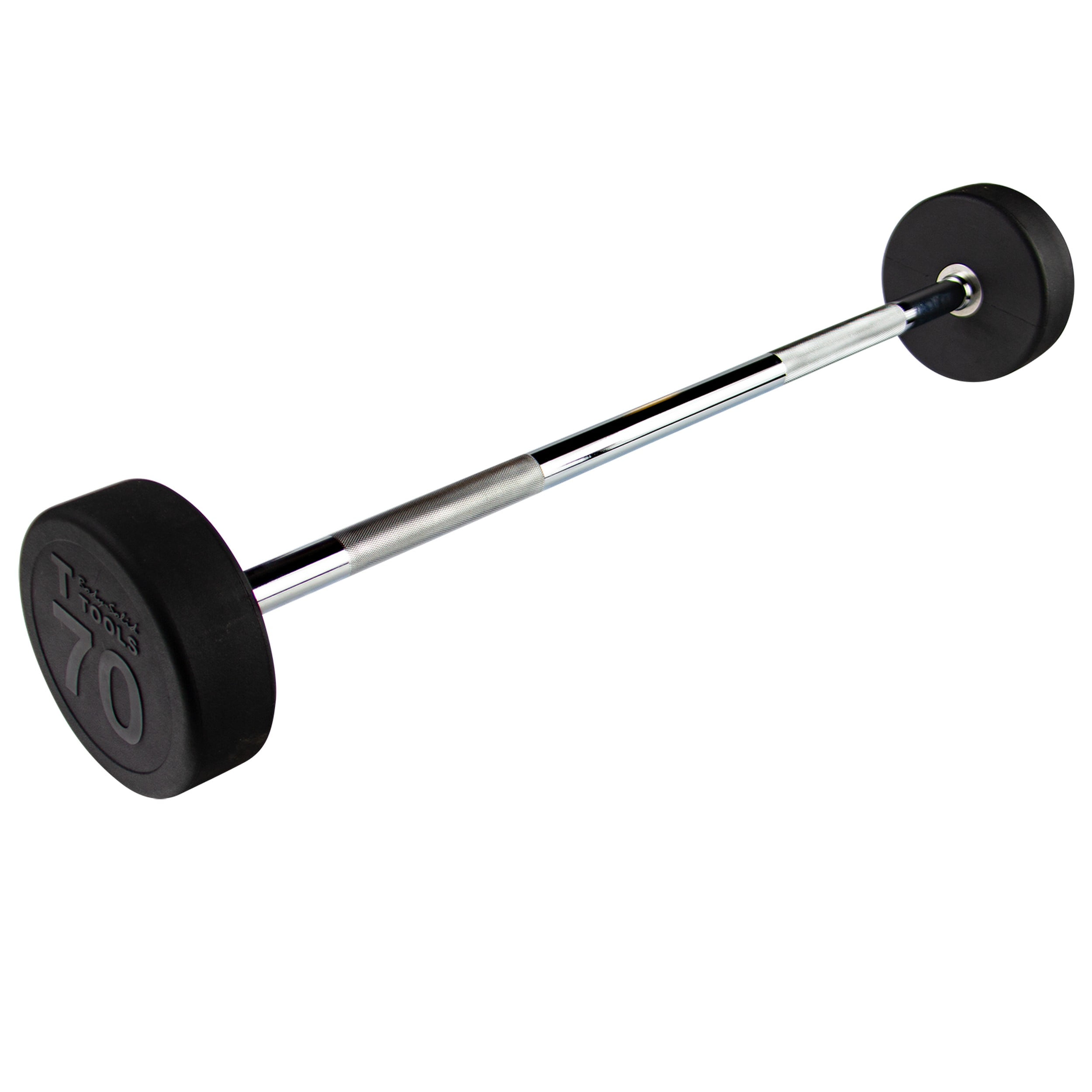 Body Solid Tools - SBB70 Rubber Coated Fixed Straight Barbell, 70lb