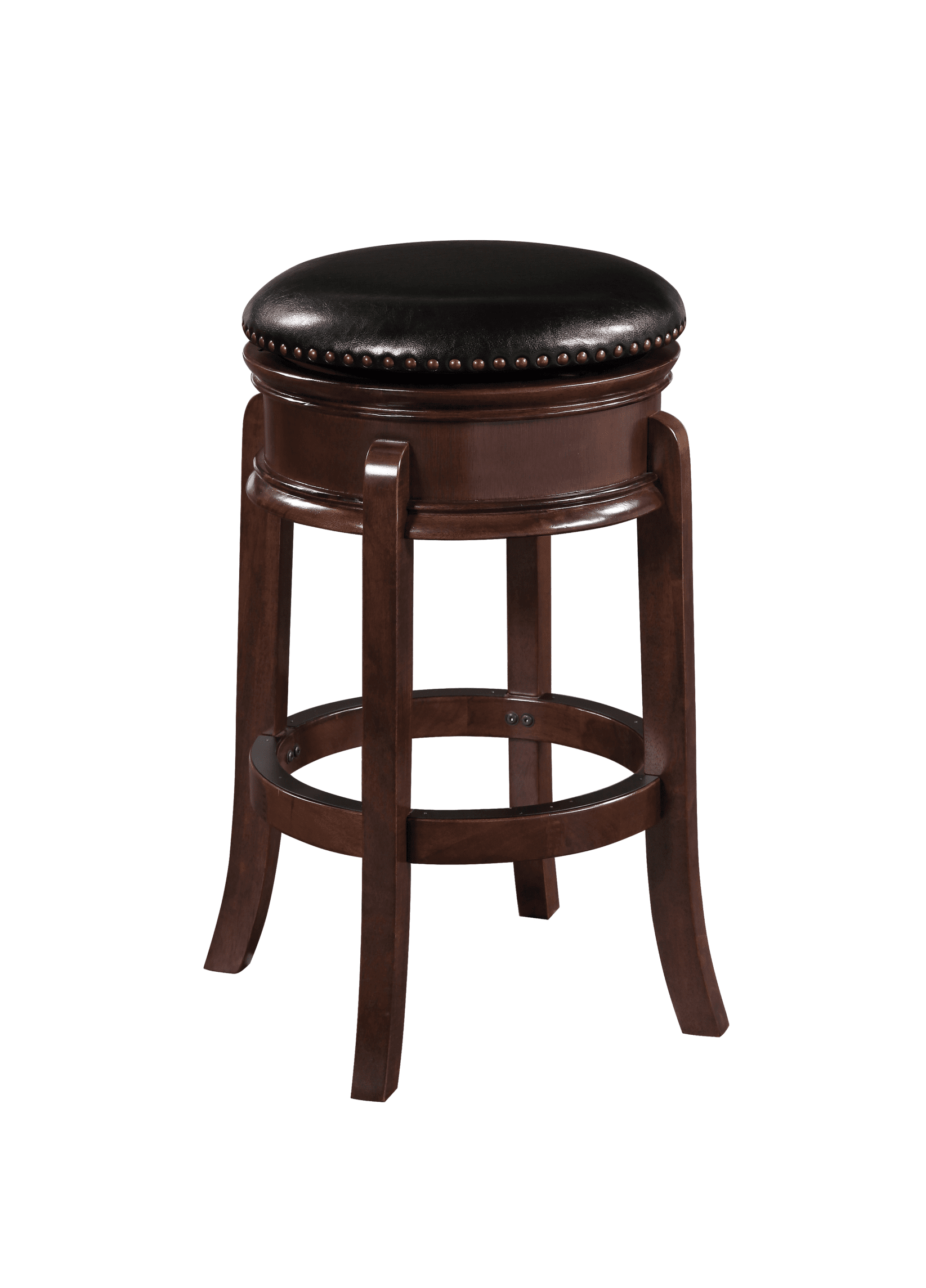 Boraam Hamilton Bar Height Backless Swivel Wood Barstool - Cappuccino Finish