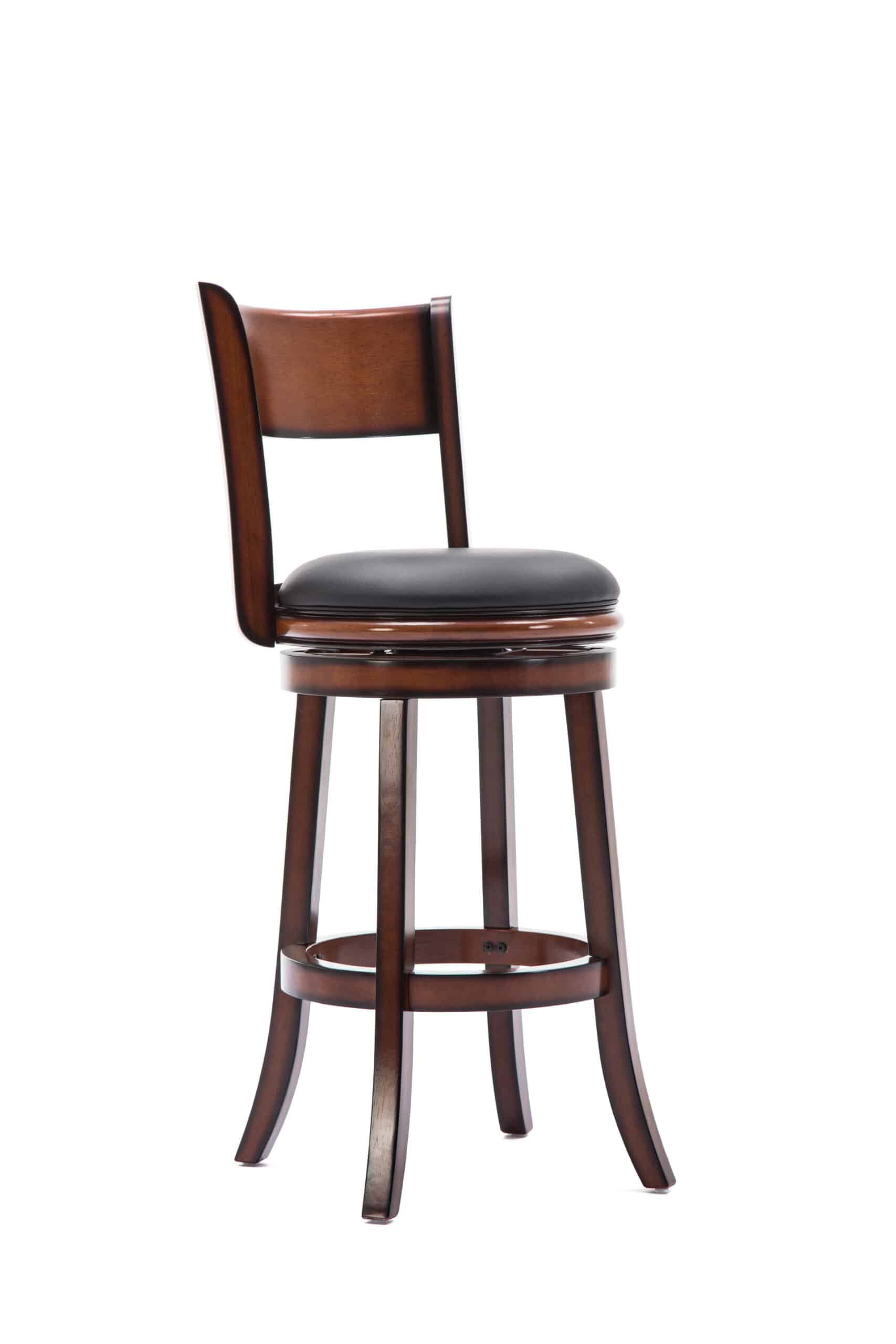 Boraam Palmetto Swivel Wood Bar Height Kitchen Barstool, Brandy
