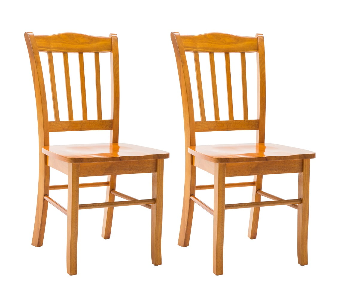 Boraam Wood Shaker Dining Chair in Oak Finish (Set of 2)
