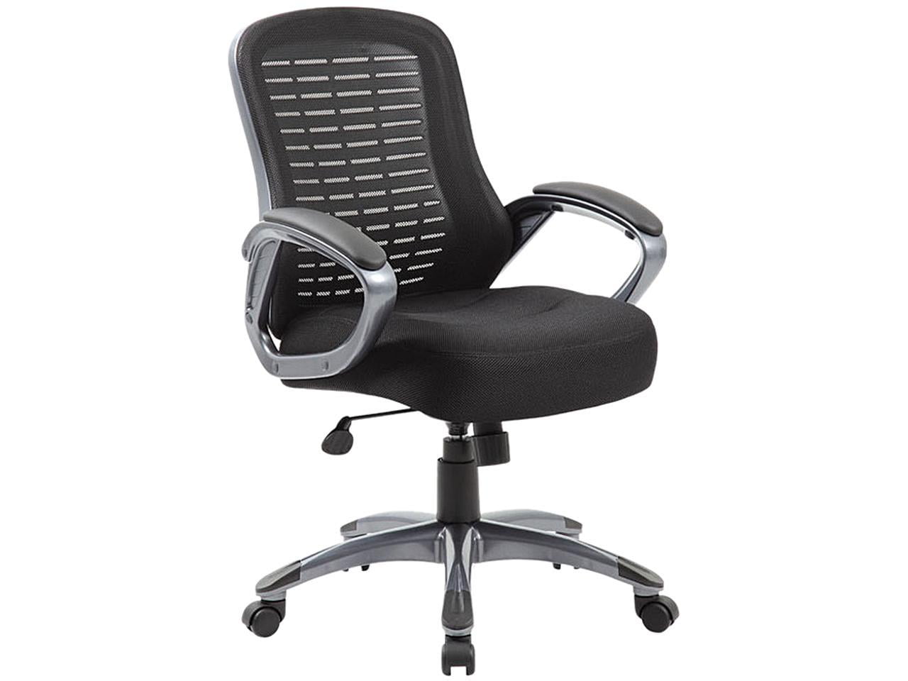 Boss Office Products B6756-BK Ribbed High Back Mesh Chair - Black