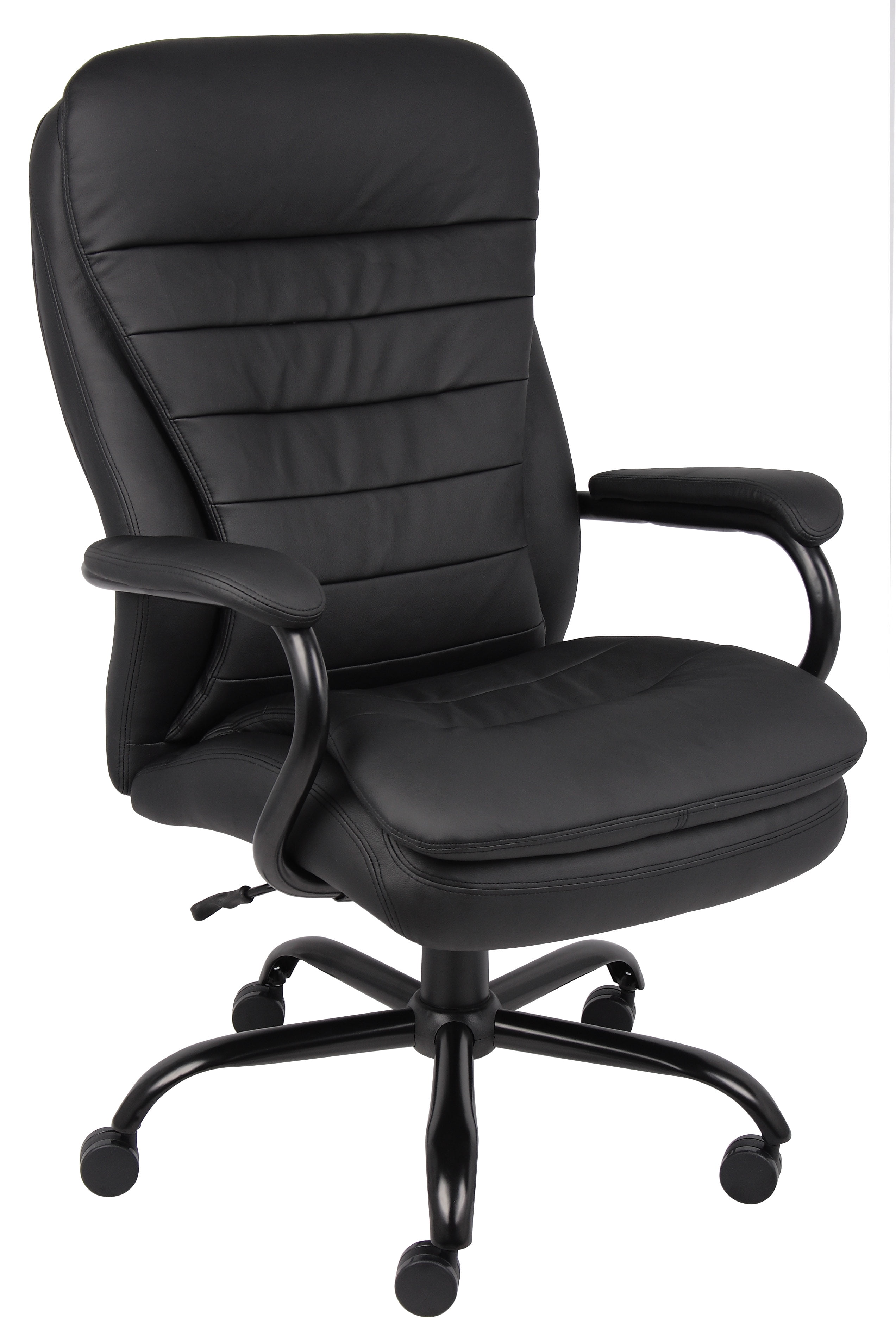 Boss Office Products Big and Tall Double Plush Caressoftplus Vinyl Office Chair, Black