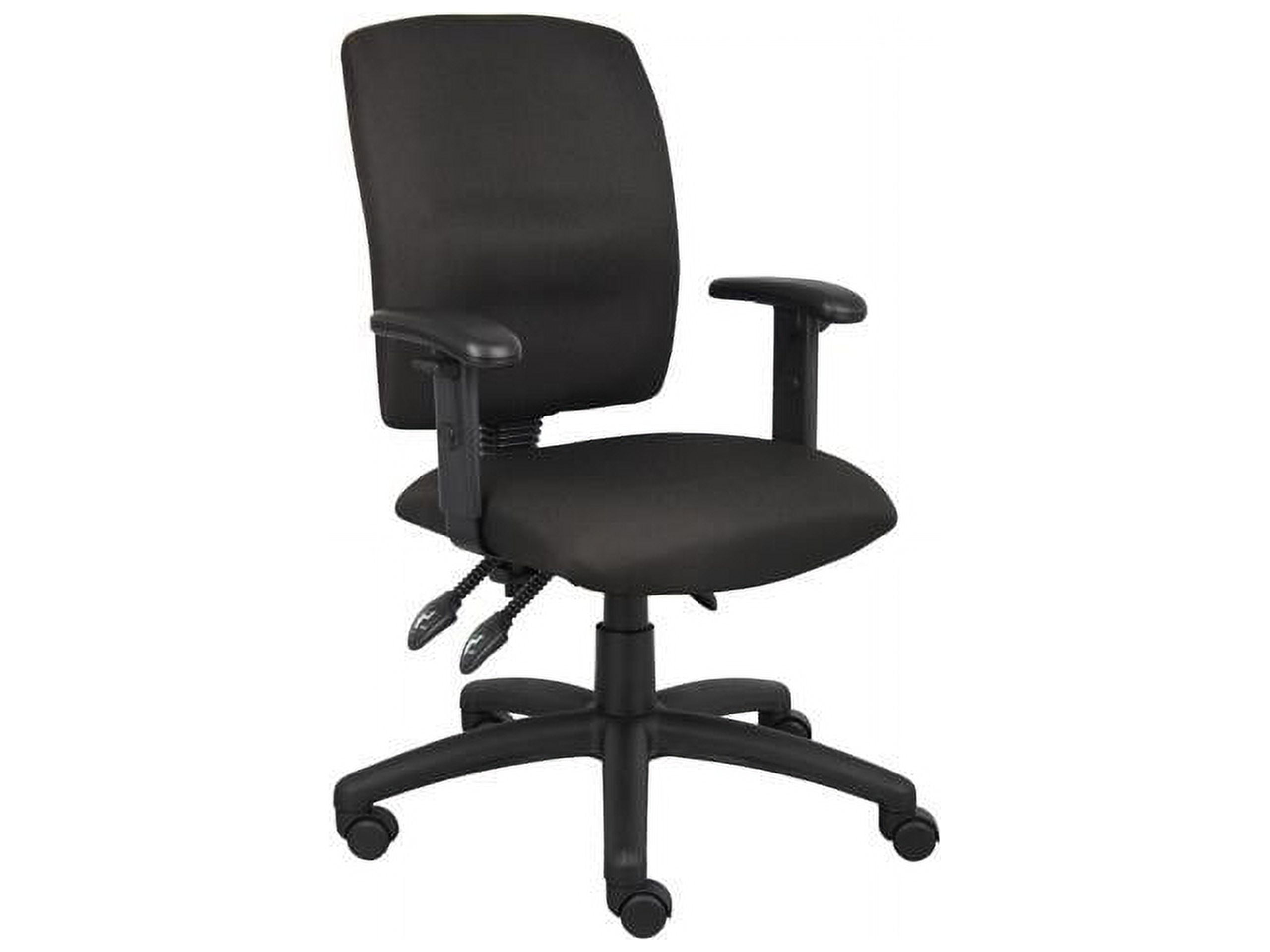 Boss Office Products Multi Function Task Office Chair with Adjustable Arms in Black