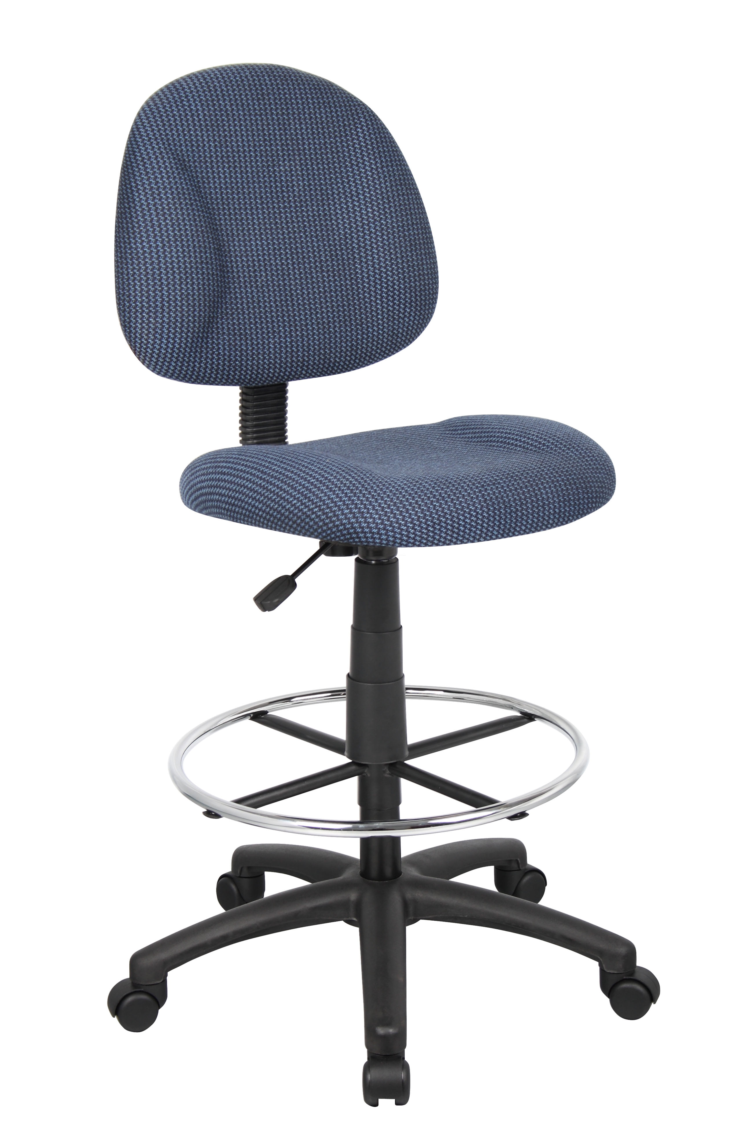 Boss Office Products Ergonomic Works Adjustable Drafting Chair without Arms, Blue