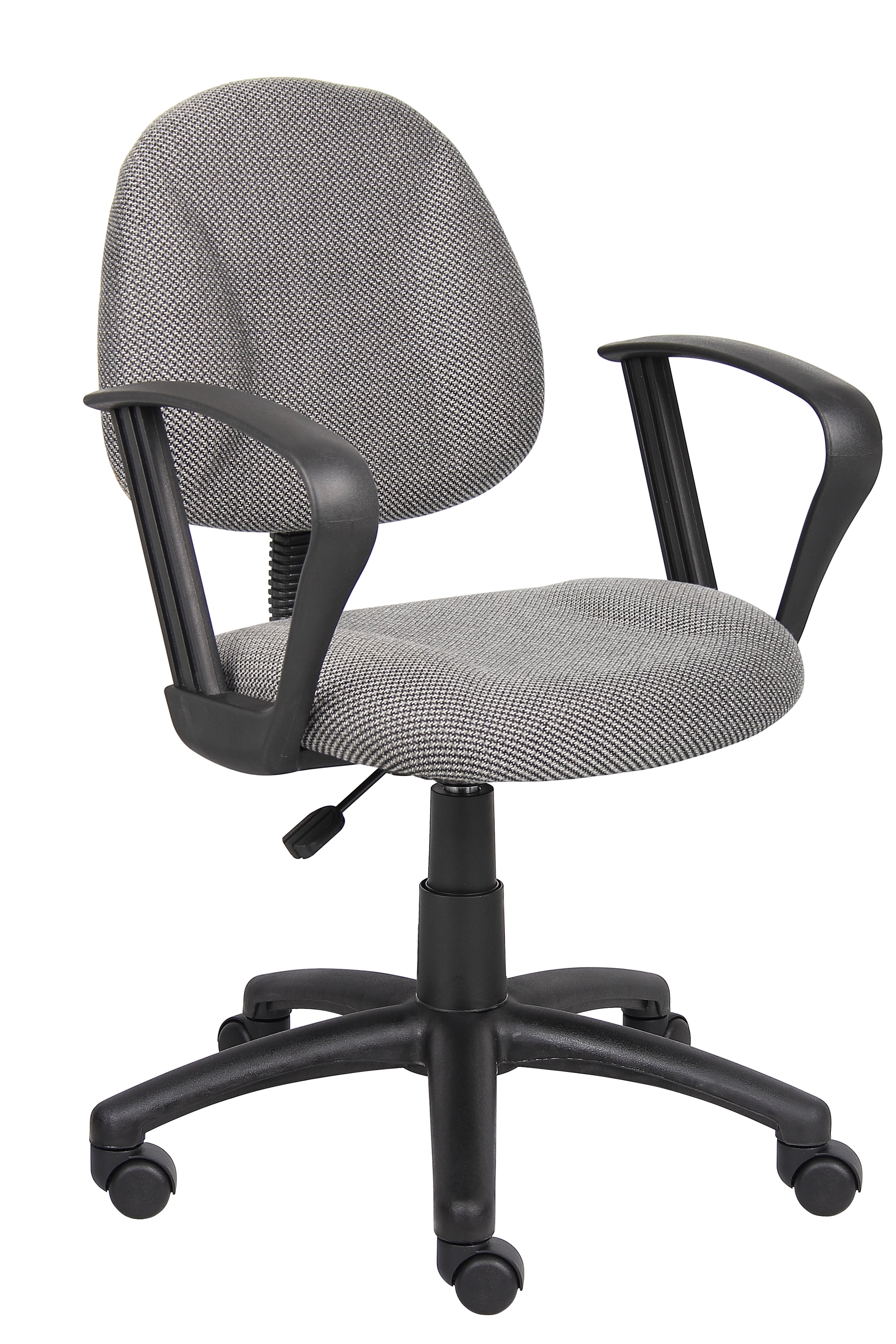 Boss Office Products Perfect Posture Deluxe Office Task Chair with Loop Arms, Grey