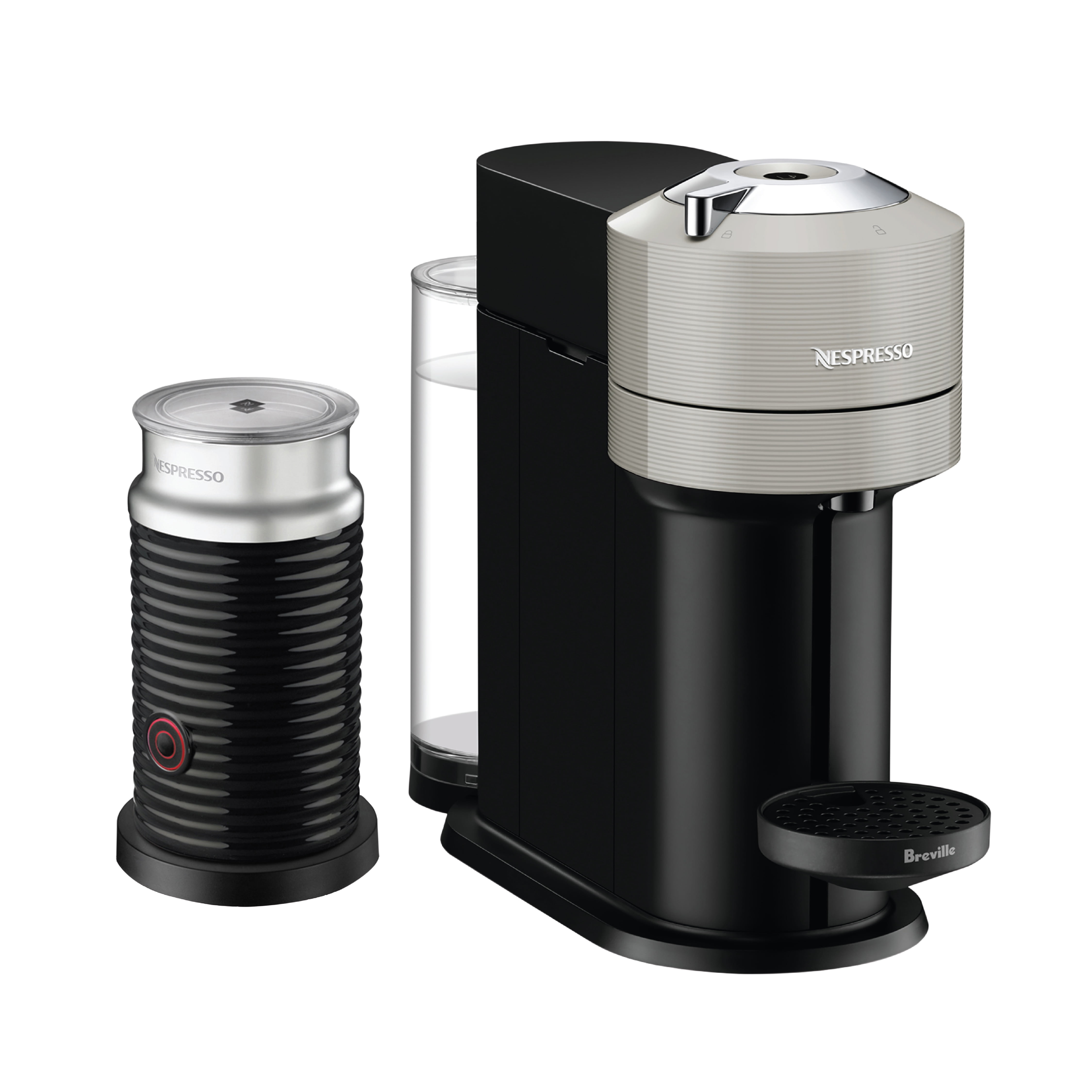 Vertuo Next Coffee and Espresso Maker in Light Gray plus Aeroccino3 Milk Frother in Black, BNV550GRY1BUC1