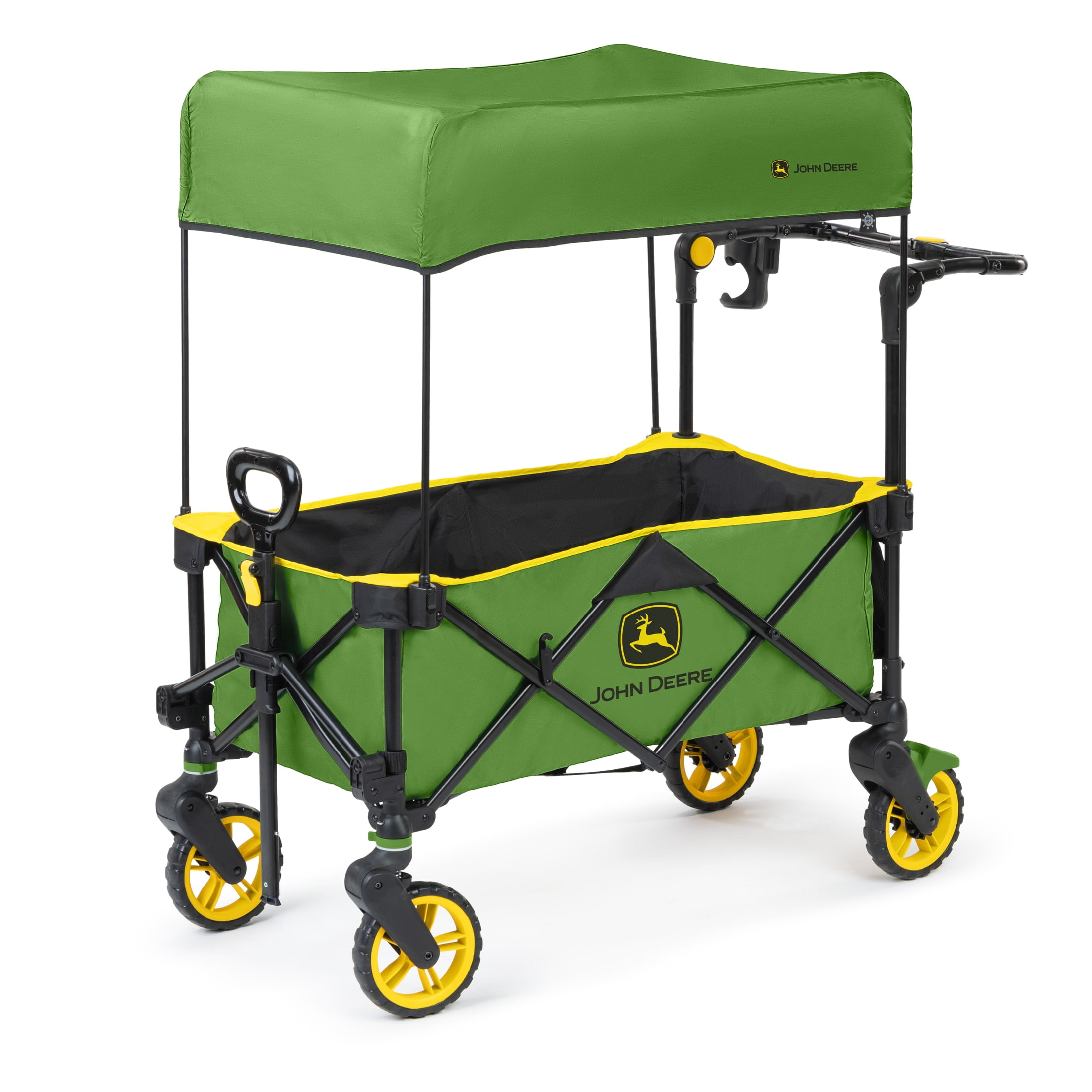 Bright Starts John Deere Pop 'N Ride Wagon, Green & Yellow, Unisex Infant to Toddler