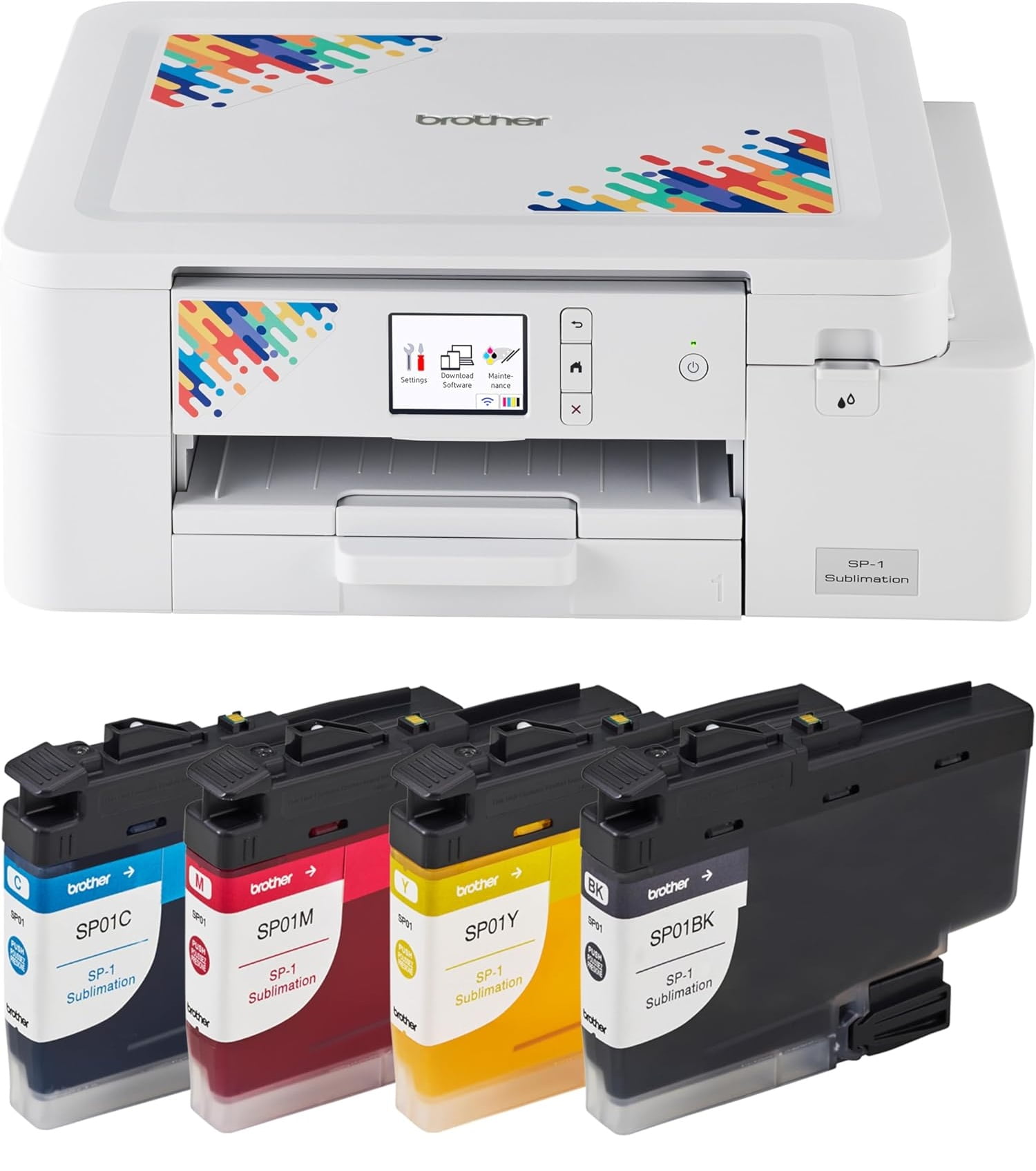 Brother Sublimation Printer and 4-Color Sublimation Ink Cartridge Set