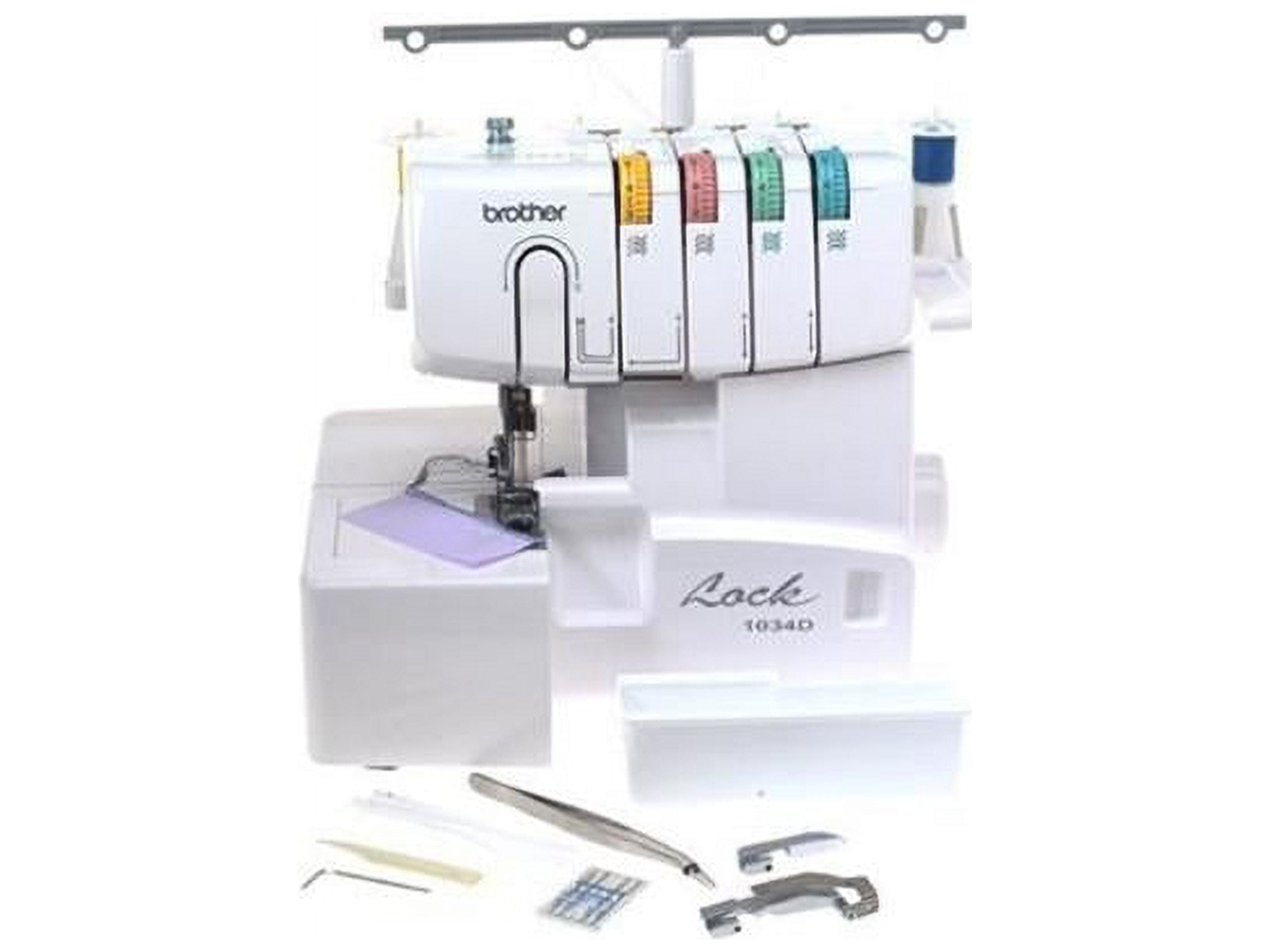 Brother 1034D 3 or 4 Thread Serger with Easy Lay-in Threading, White