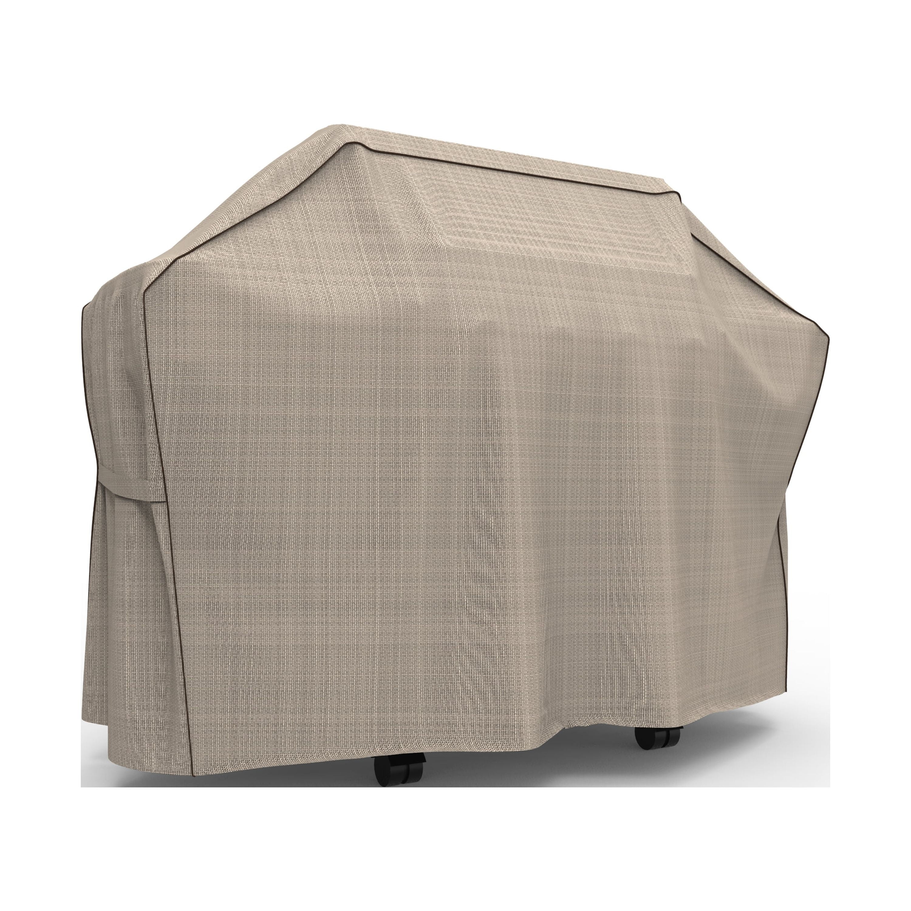 Budge Large Tan Tweed Patio Outdoor BBQ Grill Cover, English Garden