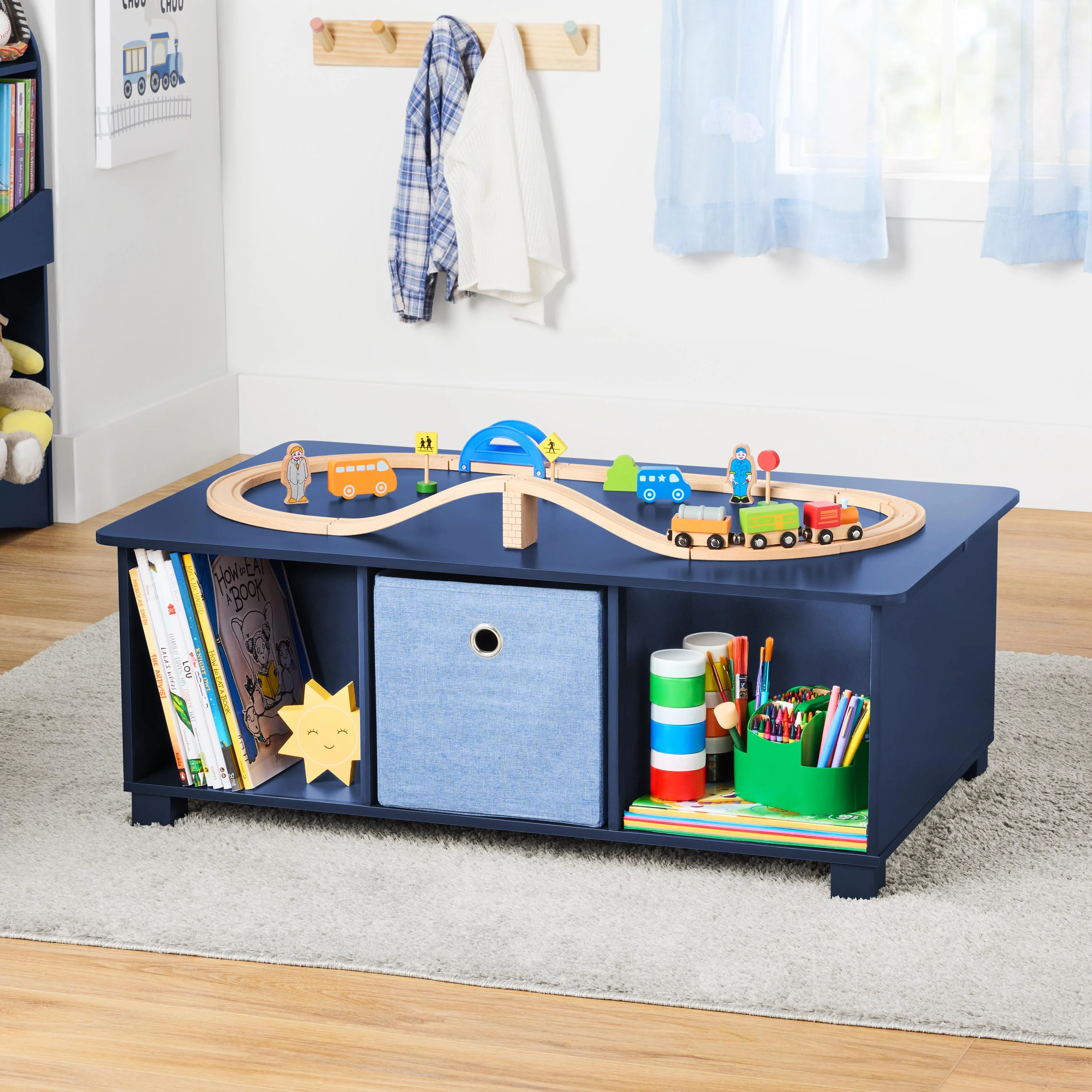BYO Kids Activity and Cube Storage Table, Navy Blue