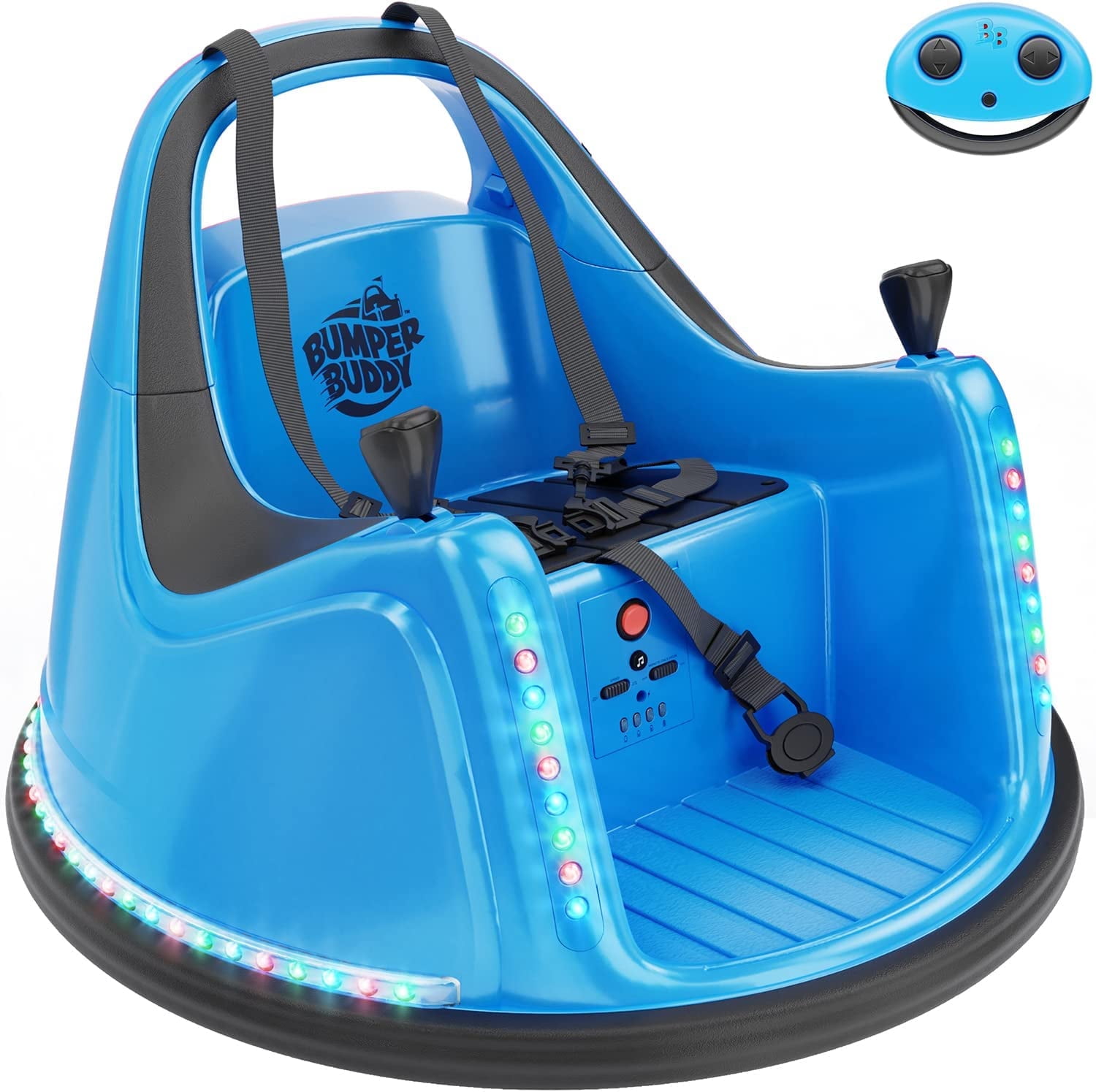 Bumper Buddy Blue 12V 2-Speed Ride on Electric Bumper Car for Kids & Toddlers