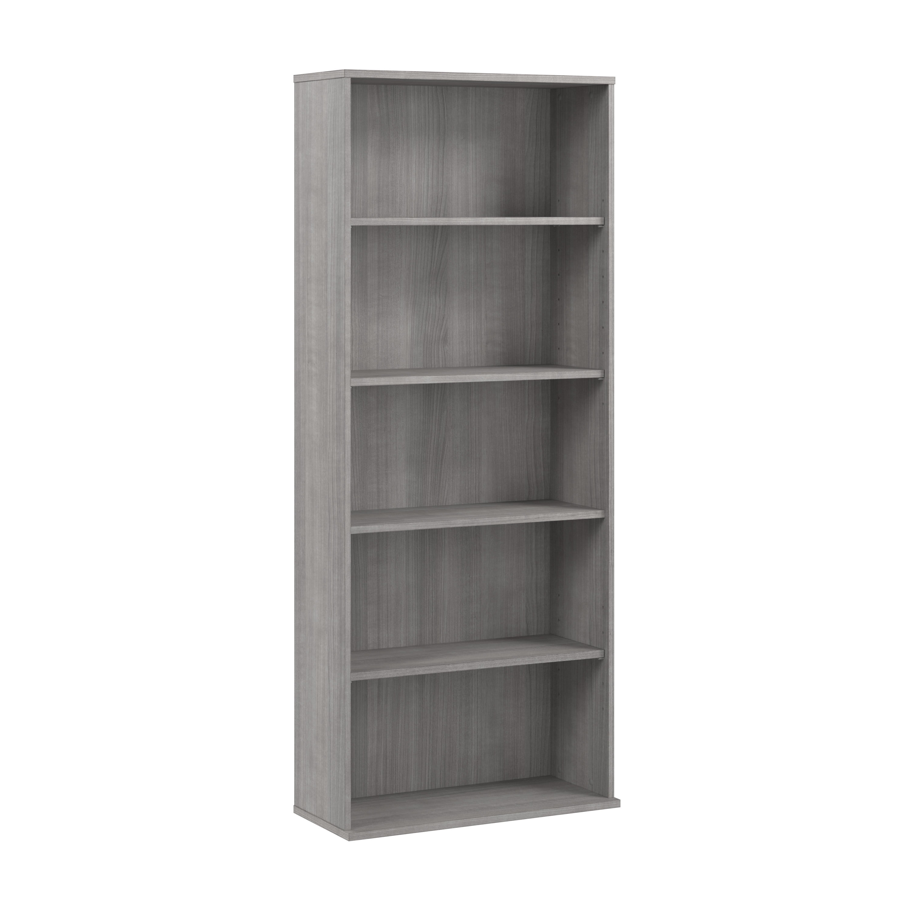 Bush Business Furniture Hustle Tall 5 Shelf Bookcase in Platinum Gray