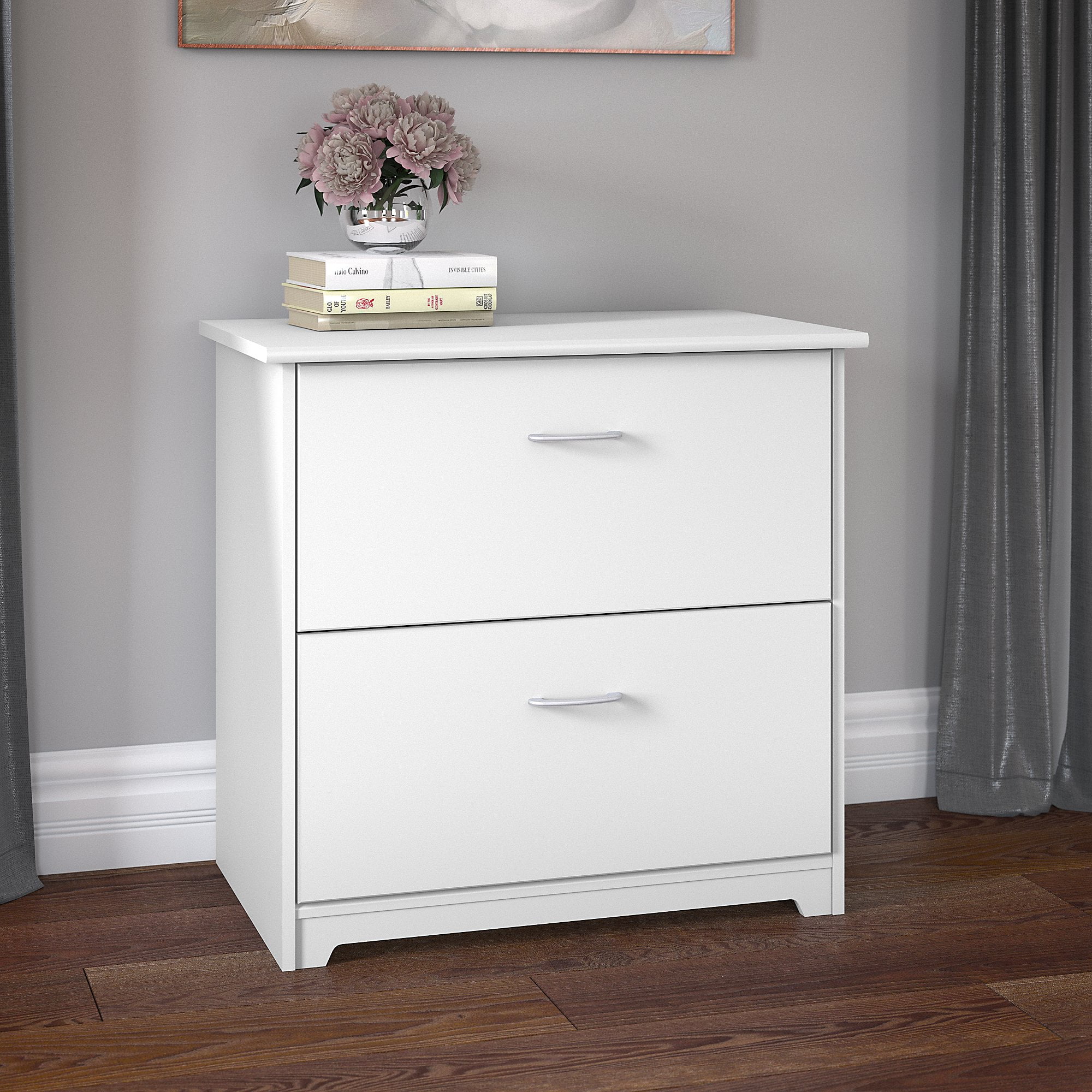 Bush Furniture Cabot Lateral File Cabinet, 2 Drawer, White