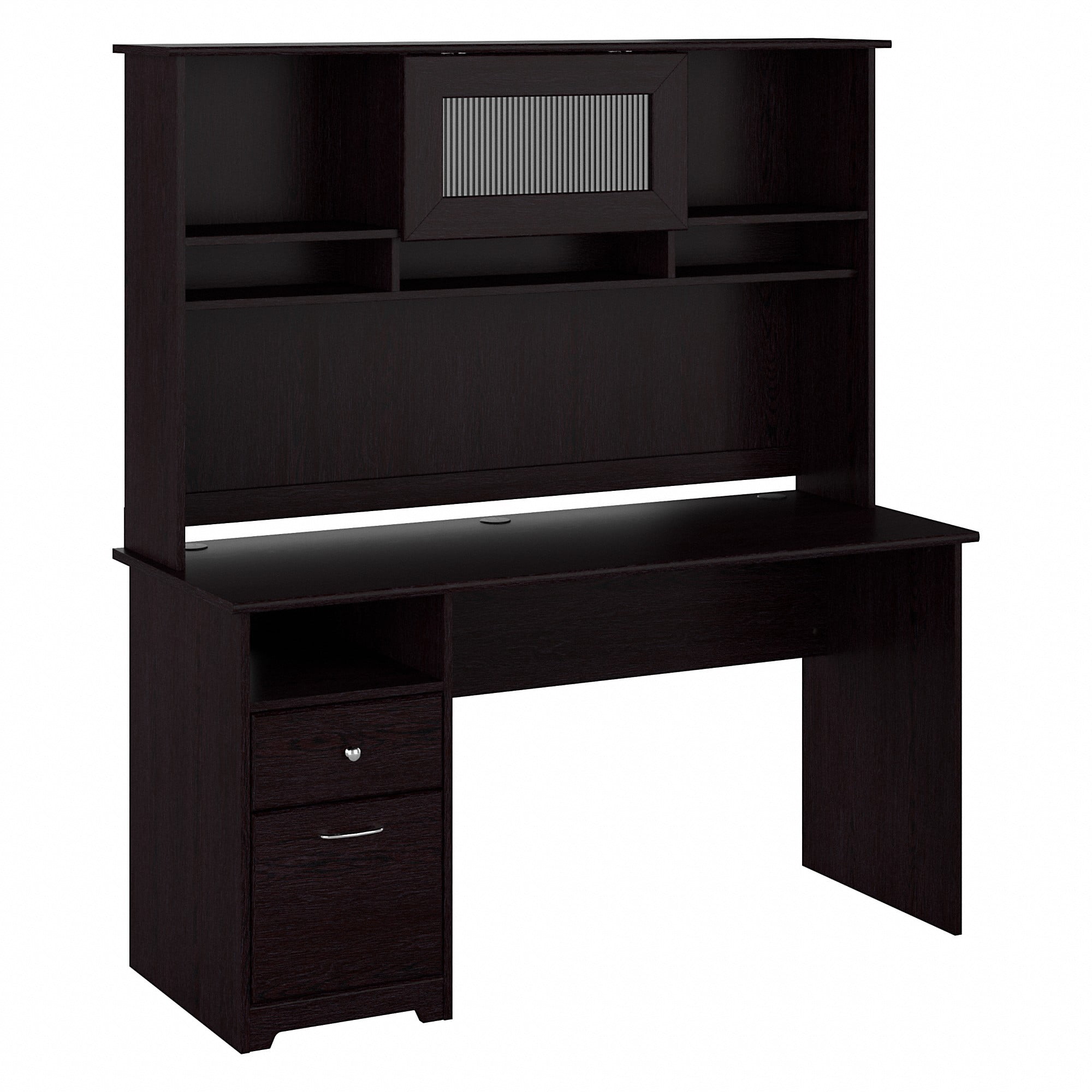 Bush Furniture Cabot 60" Computer Desk and Hutch, Espresso Oak