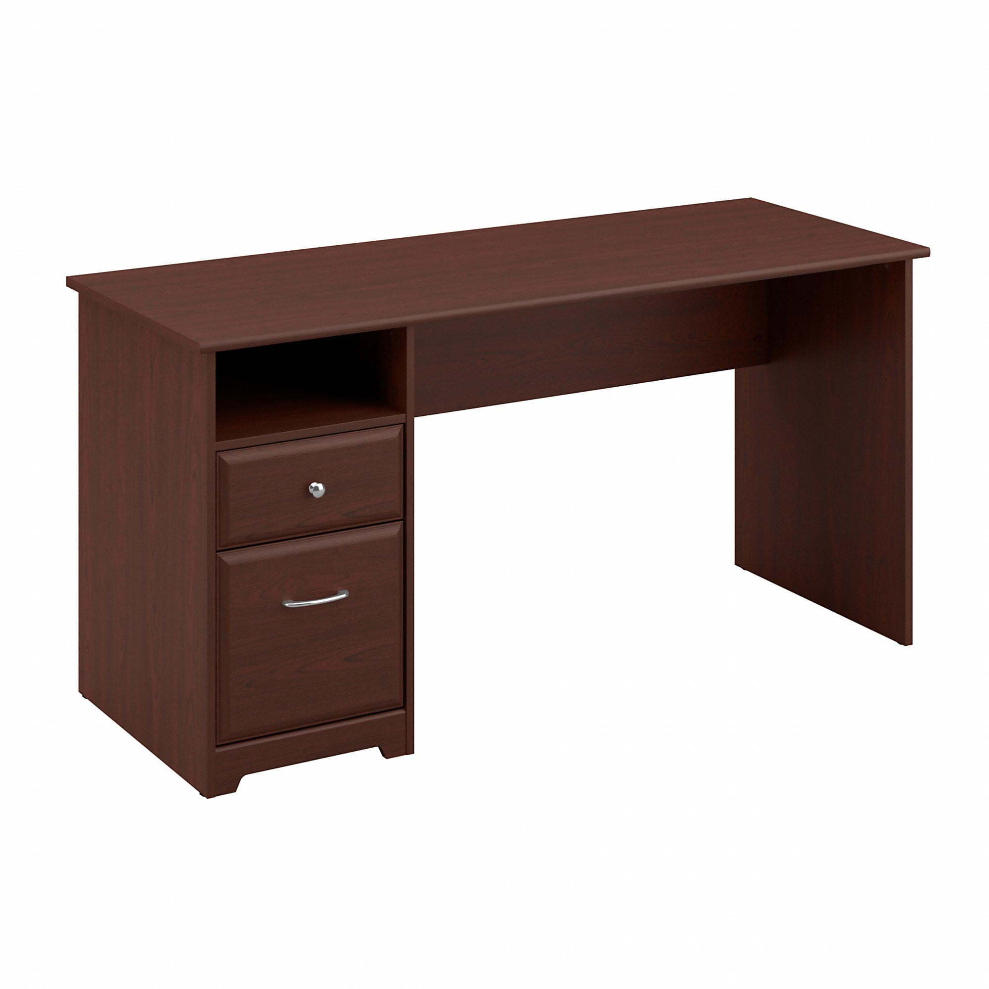 Bush Furniture Cabot 60" Computer Desk with Storage, Harvest Cherry