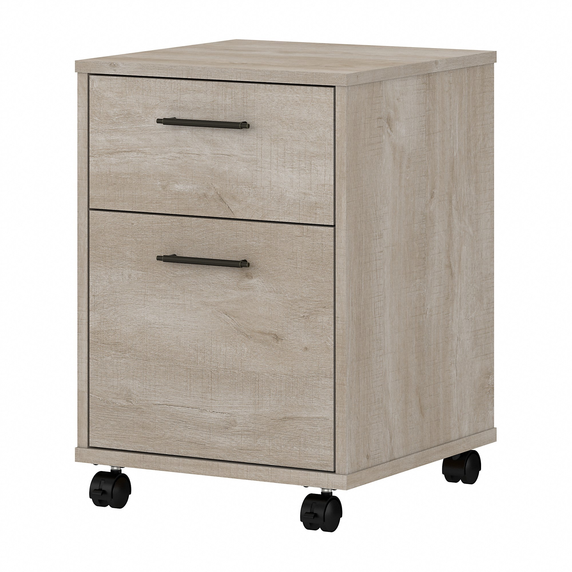 Bush Furniture Key West Mobile File Cabinet, 2 Drawer, Washed Gray