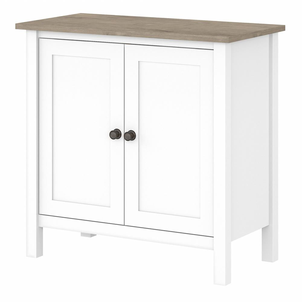 Bush Furniture Mayfield Wood Storage Cabinet with Doors in Shiplap Gray/White