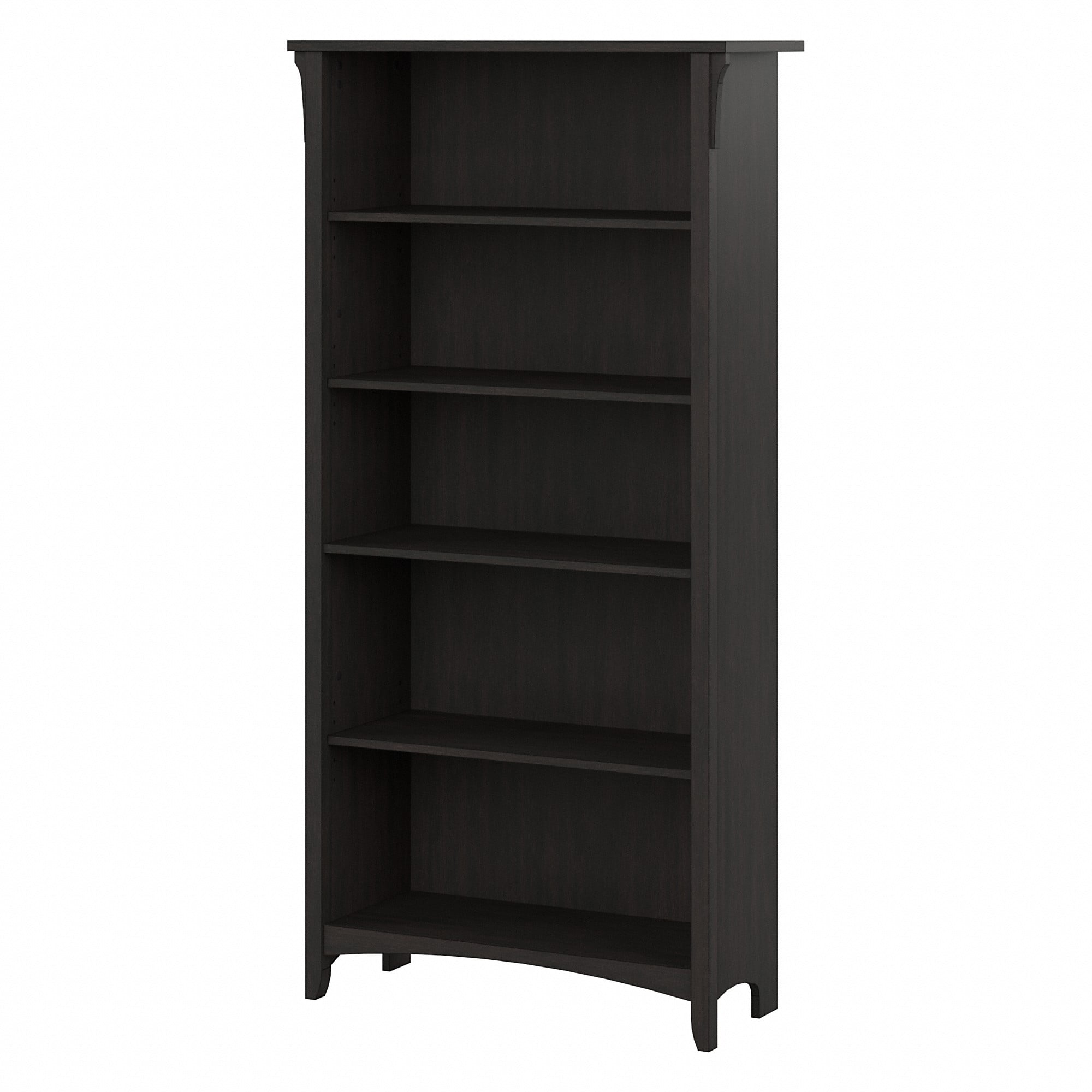 Bush Furniture Salinas Tall 5 Shelf Bookcase, Vintage Black