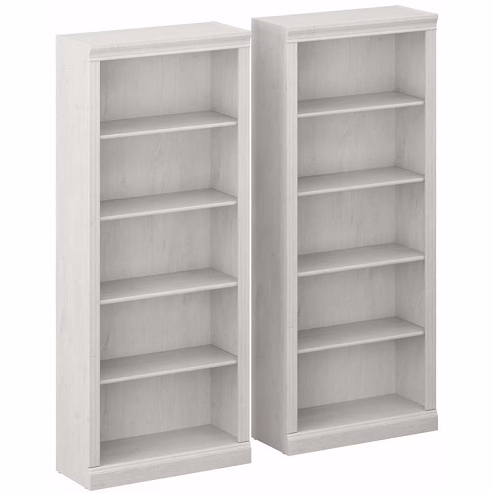 Bush Furniture Saratoga Tall 5 Shelf Bookcase - Set of 2