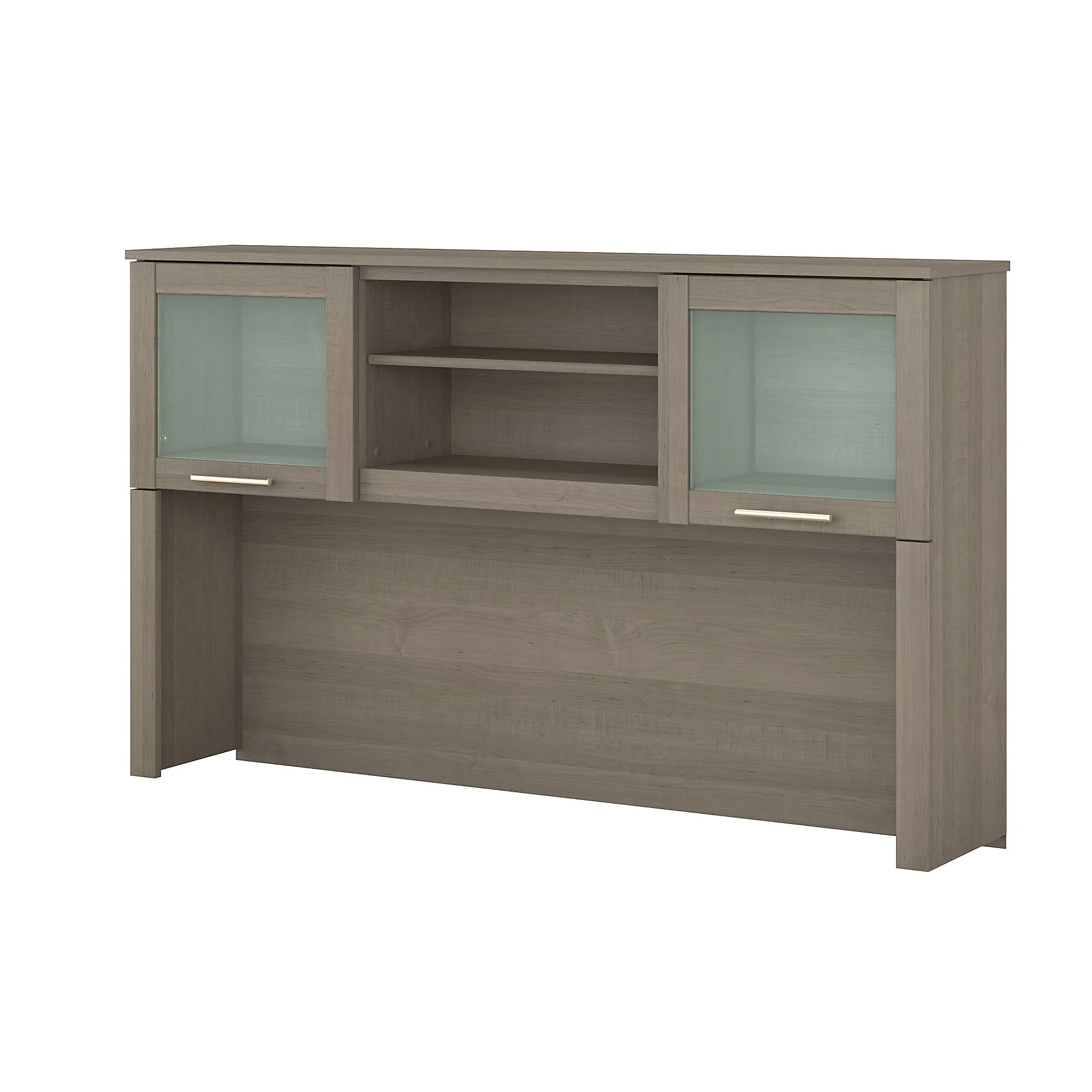 Bush Furniture Somerset 2-Door 60” Hutch with Storage, Ash Gray