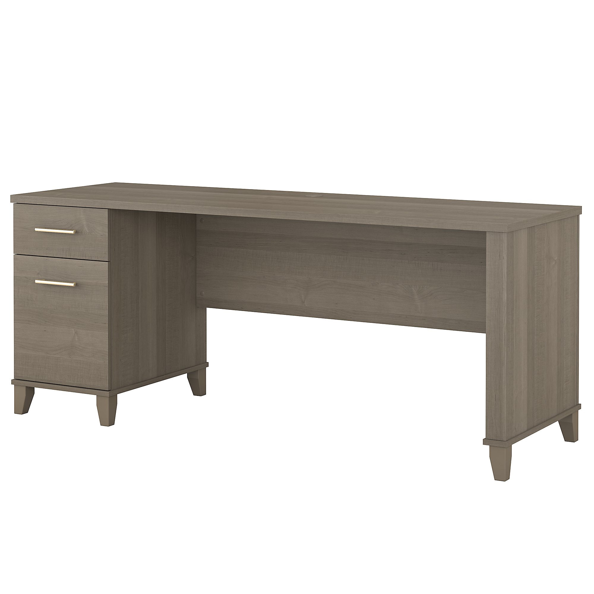 Bush Furniture Somerset 72" Single Pedestal Desk, Ash Gray