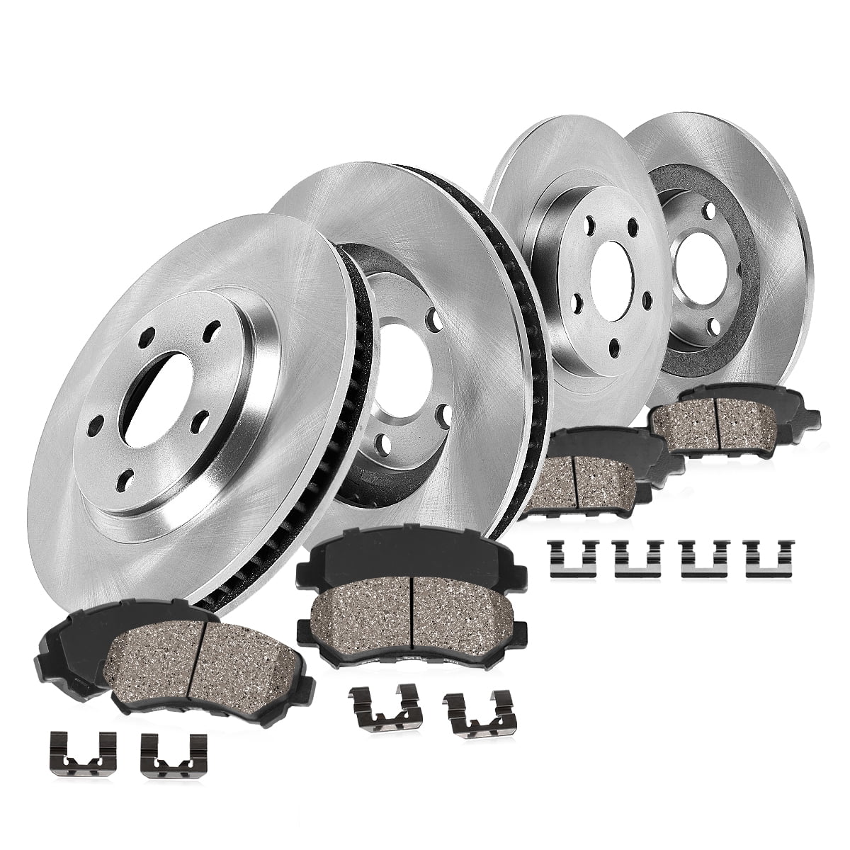 Callahan Brake Parts Brake Kit for Buick Lucerne 2006-2011 Front and Rear Replacement Brake Rotors with Ceramic Brake Pads EBYK036787