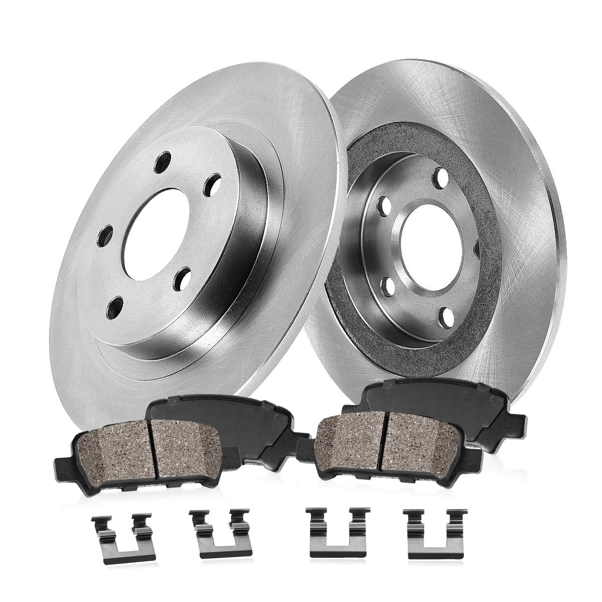 Callahan Brake Parts Brake Kit for Chrysler Town & Country 2001-2007, Dodge Caravan 2001-2007, Dodge Grand Caravan 2001-2007 Rear Replacement Brake Rotors with Ceramic Brake Pads EBYK018873