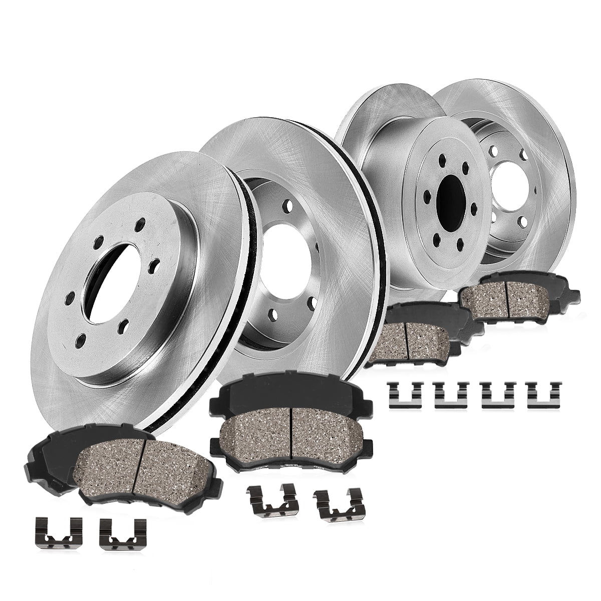 Callahan Brake Parts Brake Kit for Hummer H3 2006-2010, Hummer H3T 2009-2010 Front and Rear Replacement Brake Rotors with Ceramic Brake Pads EBYK018090