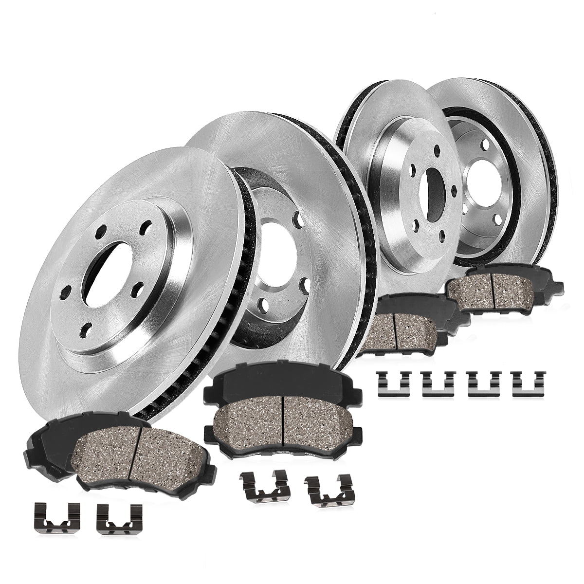 Callahan Brake Parts Brake Kit for INFINITI JX35 2013 INFINITI QX60 14-18 Nissan Murano 15-24 Nissan Pathfinder 13-20 Front and Rear Replacement Brake Rotors with Ceramic Brake Pads EBYK033673