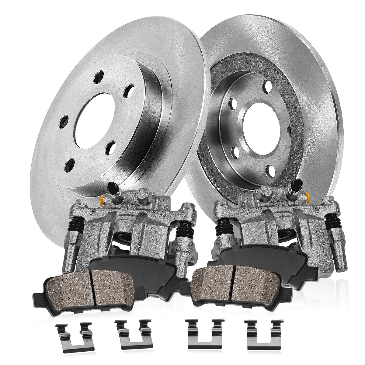 Callahan Brake Parts Brake Kit for Jeep Commander 2006-2010, Jeep Grand Cherokee 2005-2010 Rear Replacement Brake Rotors with Ceramic Brake Pads and Brake Calipers EBYK027642