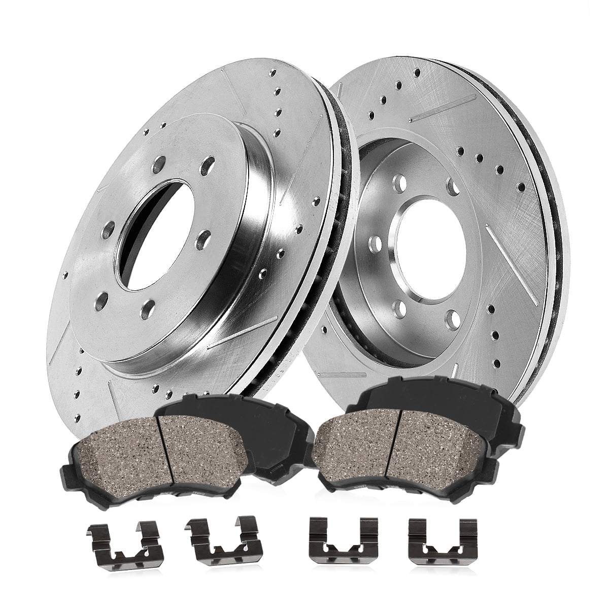 Callahan Brake Parts Brake Kit for Toyota 4Runner 1995-2002, Toyota Tacoma 1995-2004 Front Drilled and Slotted Brake Rotors with Ceramic Brake Pads EBYK042973