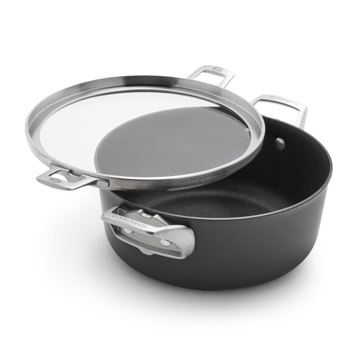 Calphalon Premier Space-Saving Hard-Anodized Nonstick 12-Inch Everyday Pan with Lid