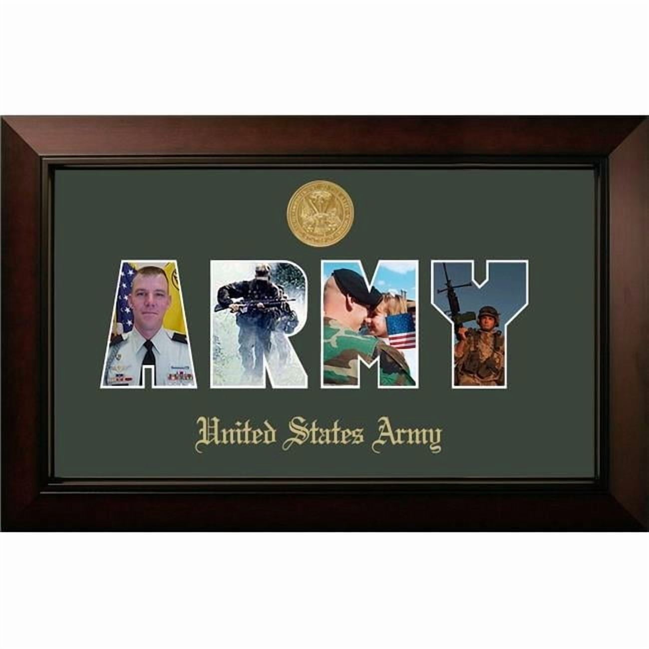 Campus Images ARSSLG001S Patriot Frames Army Collage Photo Legacy Black Cherry Frame with Gold Medallion