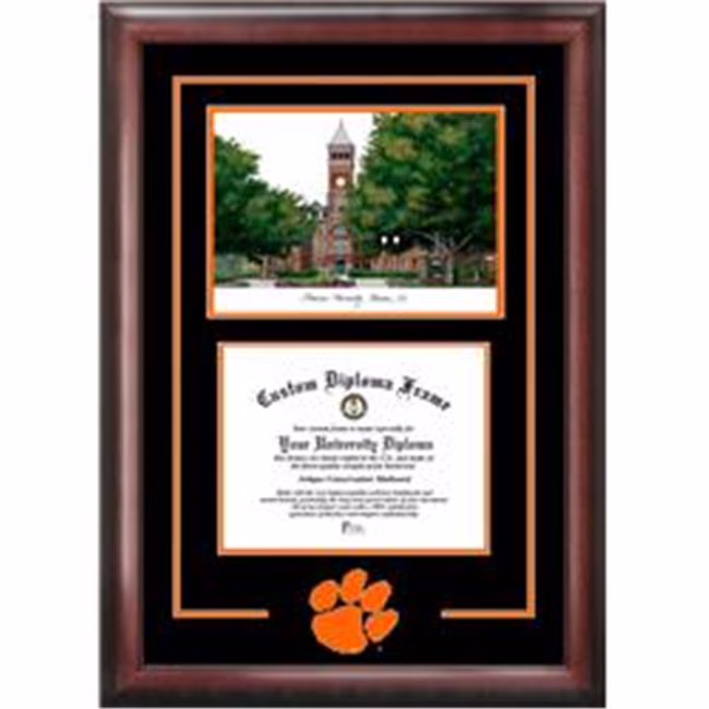 Campus Images SC994SG-1185 8.5 x 11 in. Clemson University Spirit Graduate Diploma Satin Mahogany Frame with Lithograph