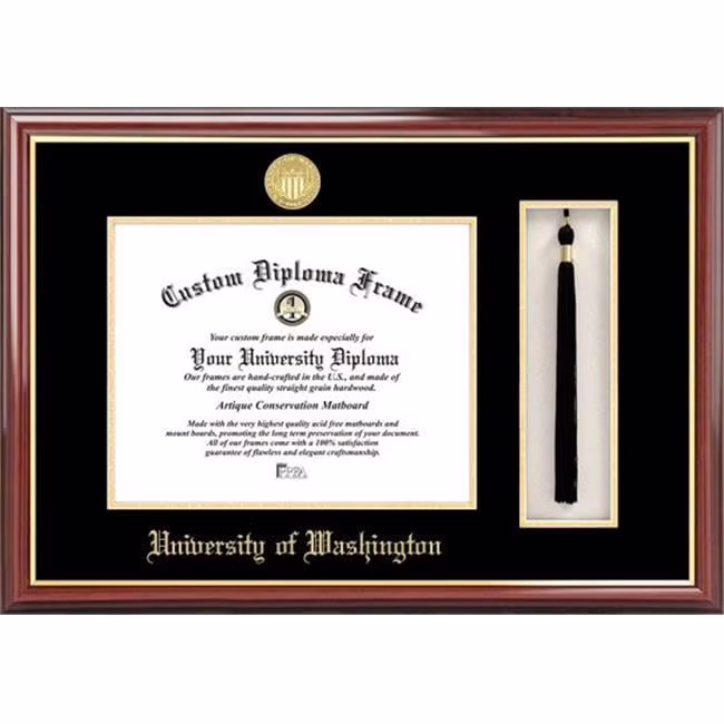 Campus Images WA995PMHGT-1185 11 x 8.5 in. University of Washington Tassel Box & Diploma Frame - Lacquer