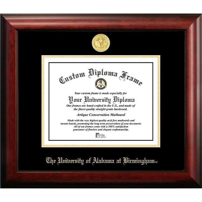 Campus Images AL995GED-1185 11 x 8.5 in. University of Alabama, Birmingham Gold Embossed Diploma Frame - Satin Mahogany