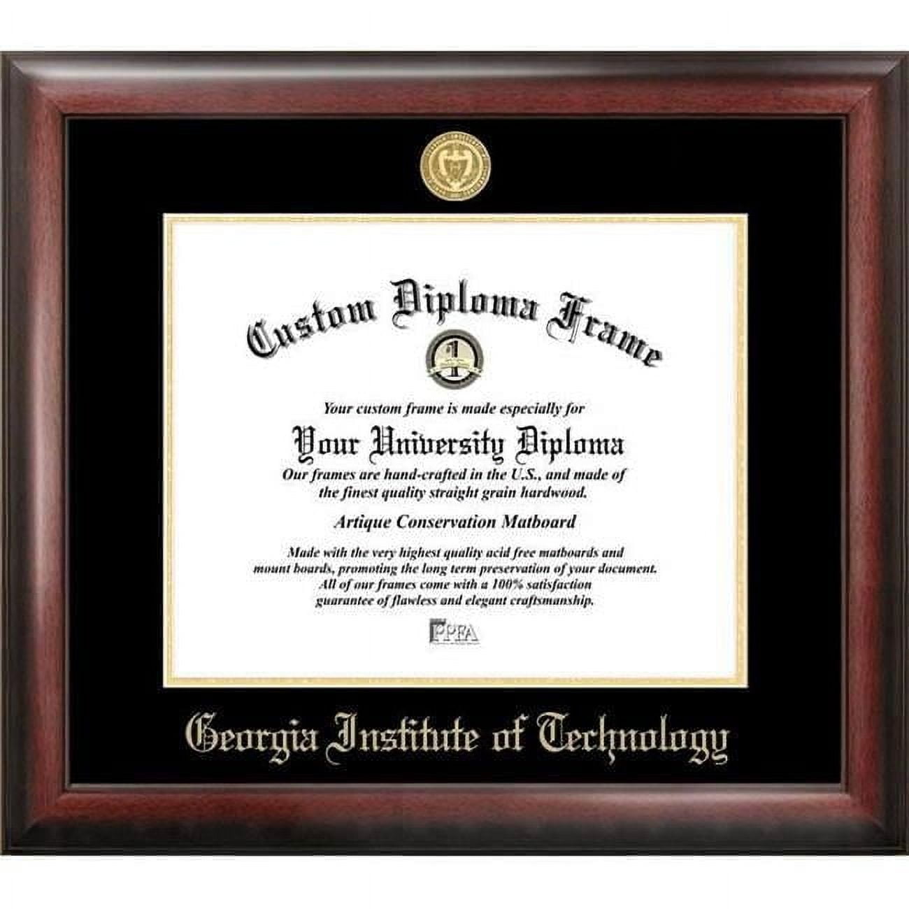 Campus Images GA974GED-1714 17 x 14 in. Georgia Institute of Technology Gold Embossed Diploma Frame - Satin Mahogany