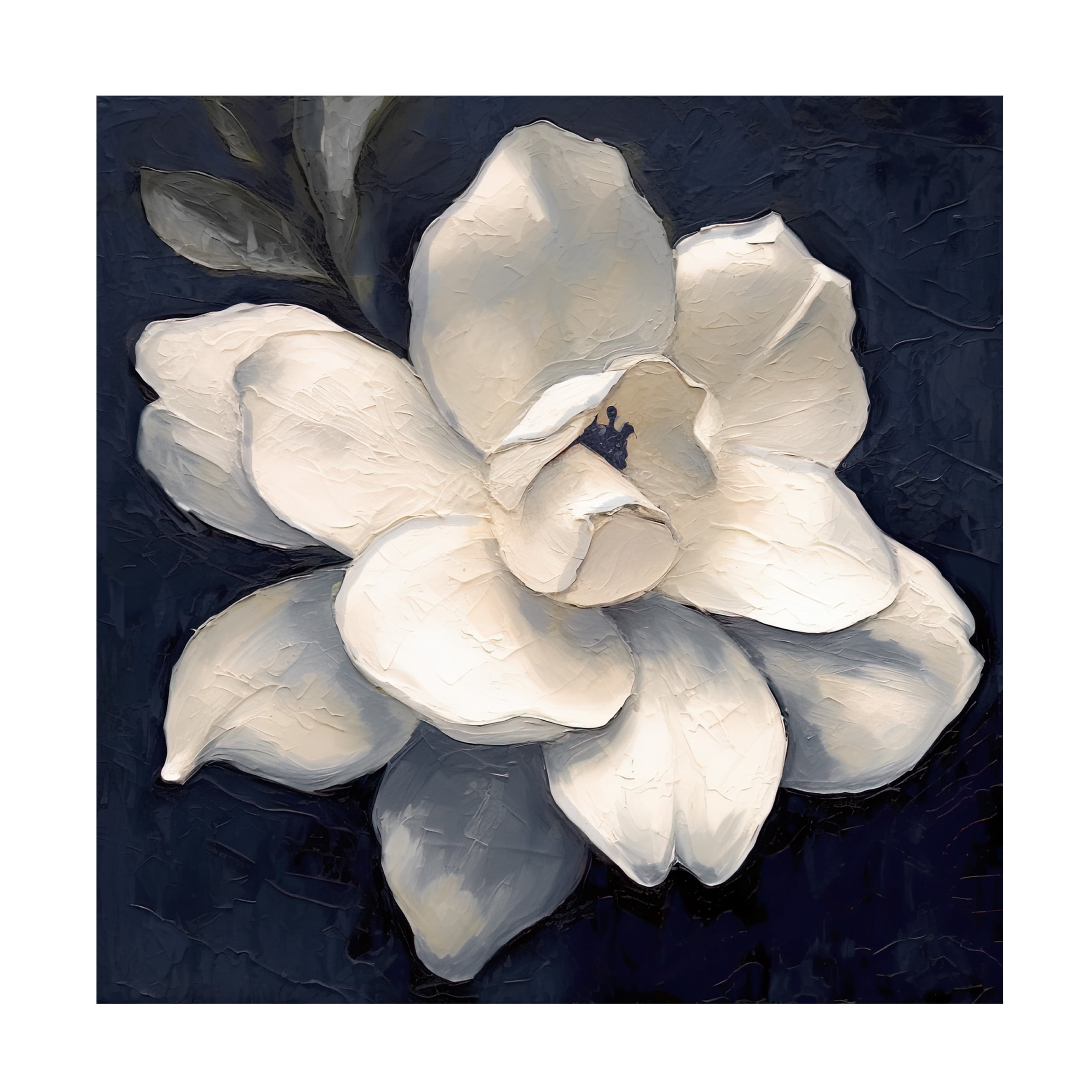 Canvas Wall Art - Sasha 'Night Magnolia' Wall Art for Living Room, Bedroom, or Office Décor by Trademark Fine Art - 35 x 35 Inches - 35x35
